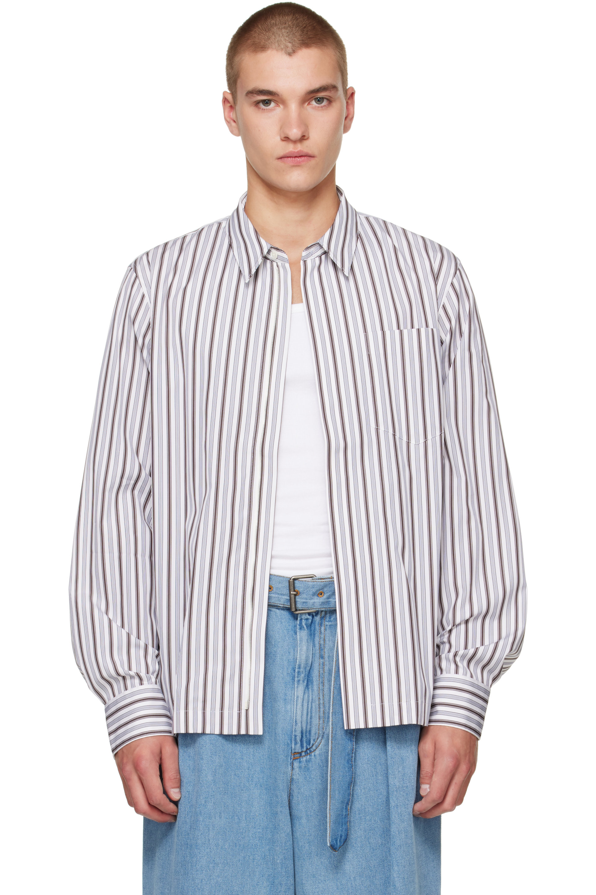 Dries Van Noten - 白色 Cotton Zip 衬衫