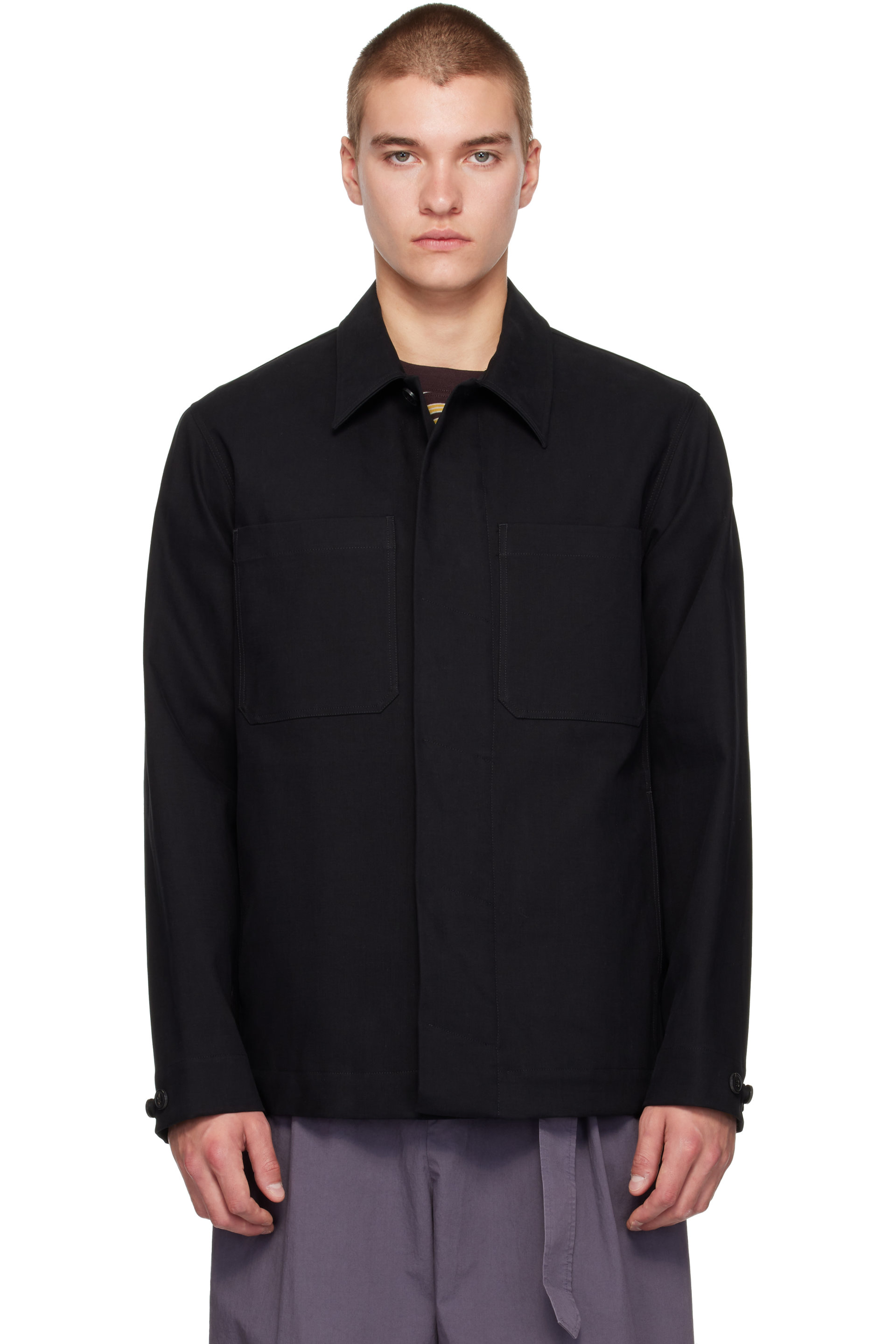 Dries Van Noten - Black Cotton Canvas Overshirt