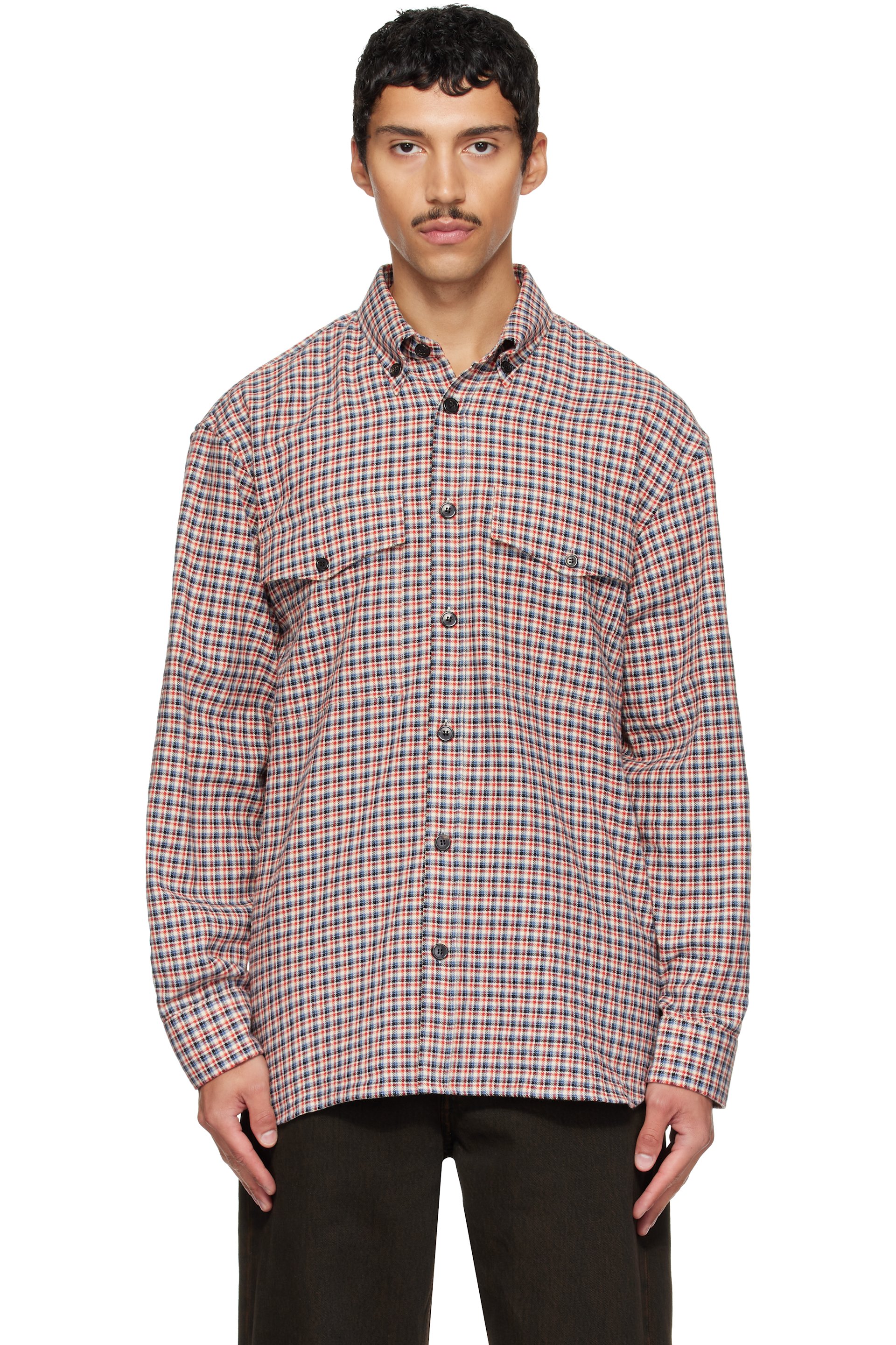 Dries Van Noten - Red Loose Flannel Shirt