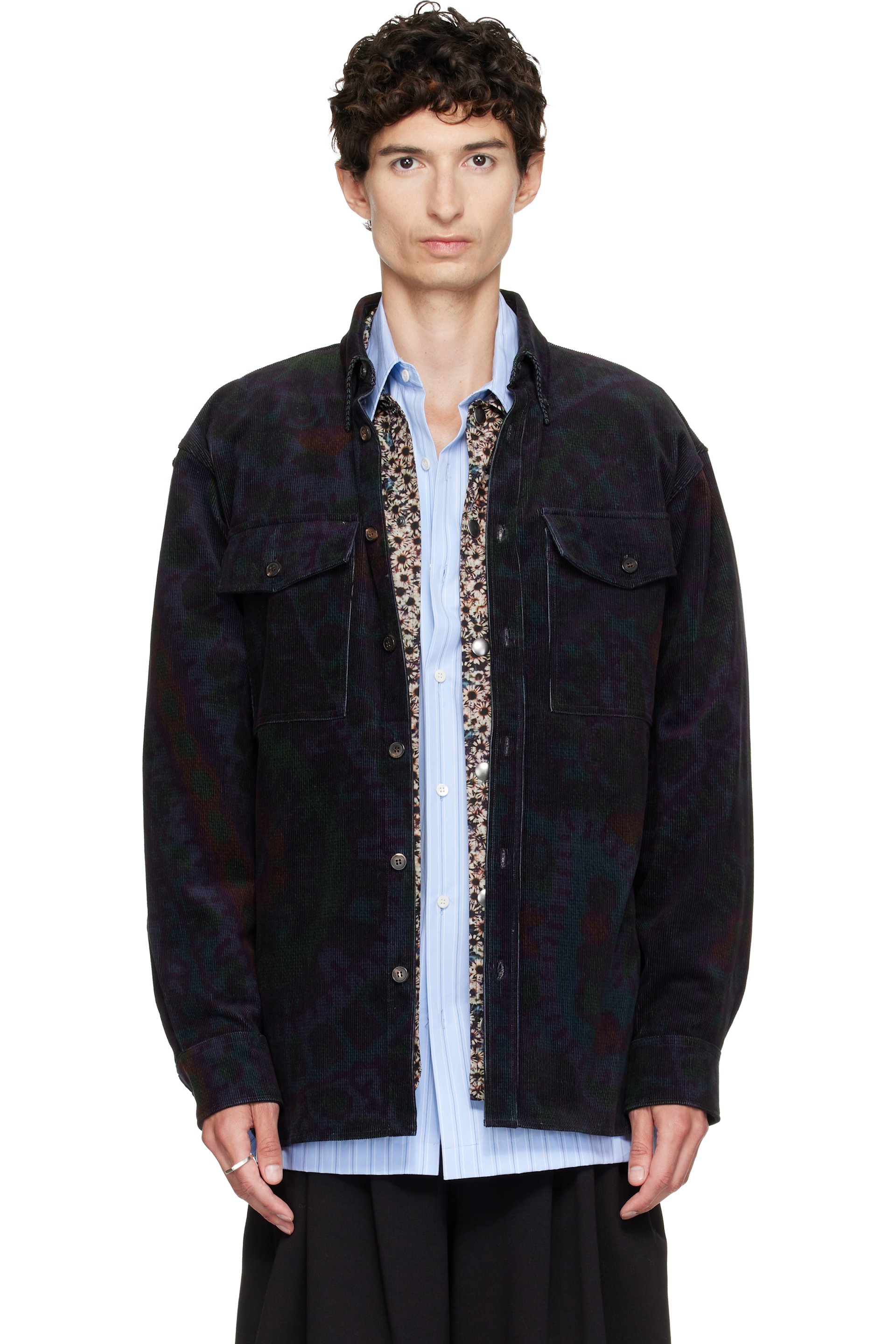 Dries Van Noten - Purple Cotton Corduroy Shirt