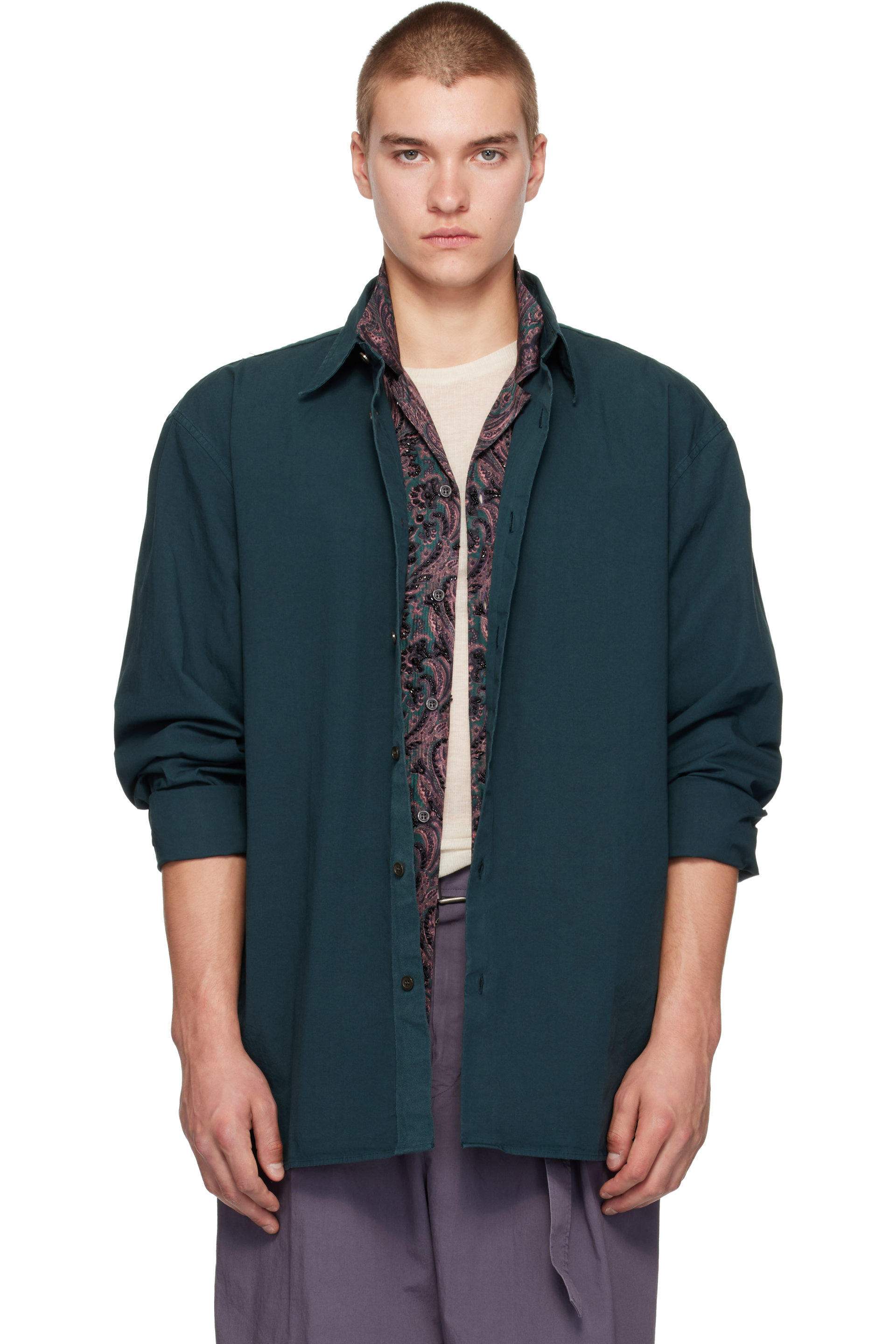 Dries Van Noten - Green Poplin Shirt