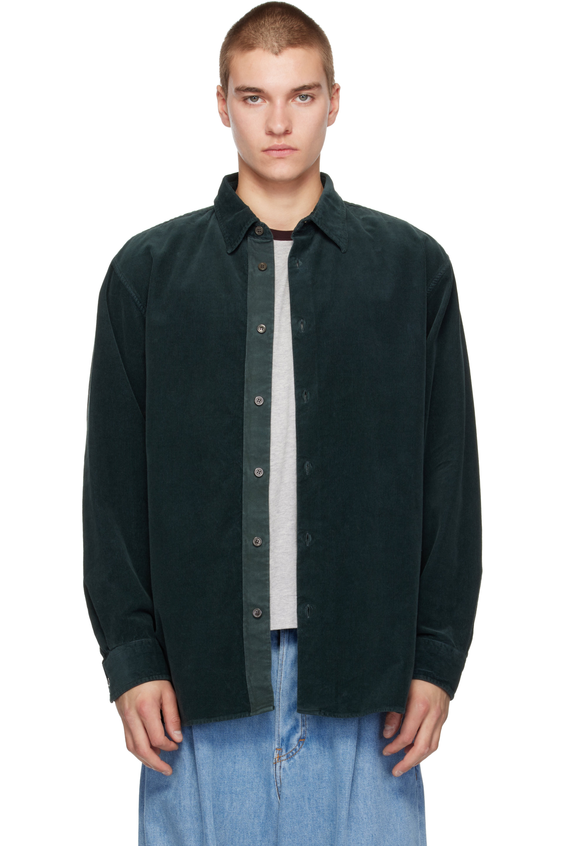 Dries Van Noten - Green Corduroy Shirt