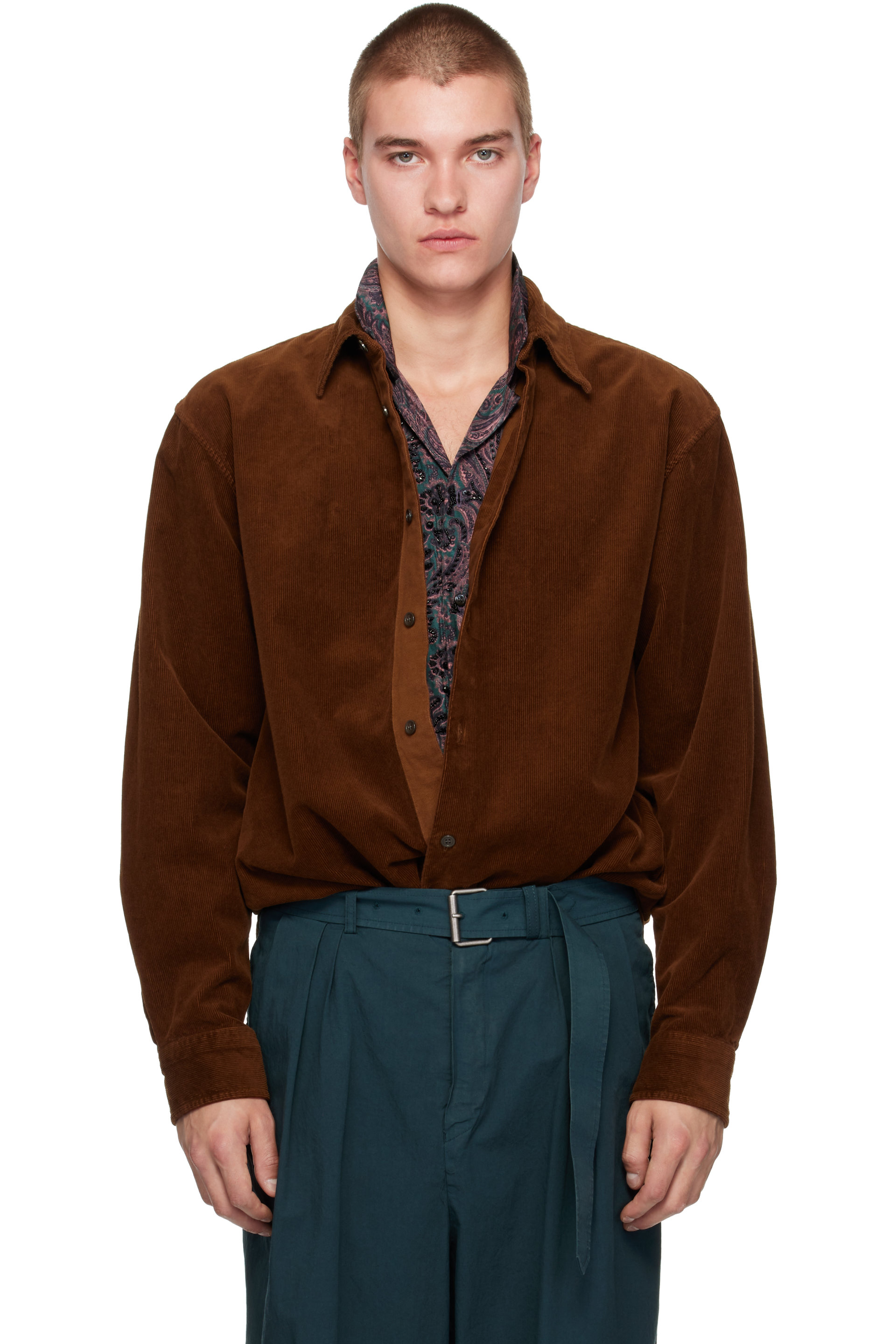 Dries Van Noten - Brown Corduroy Shirt