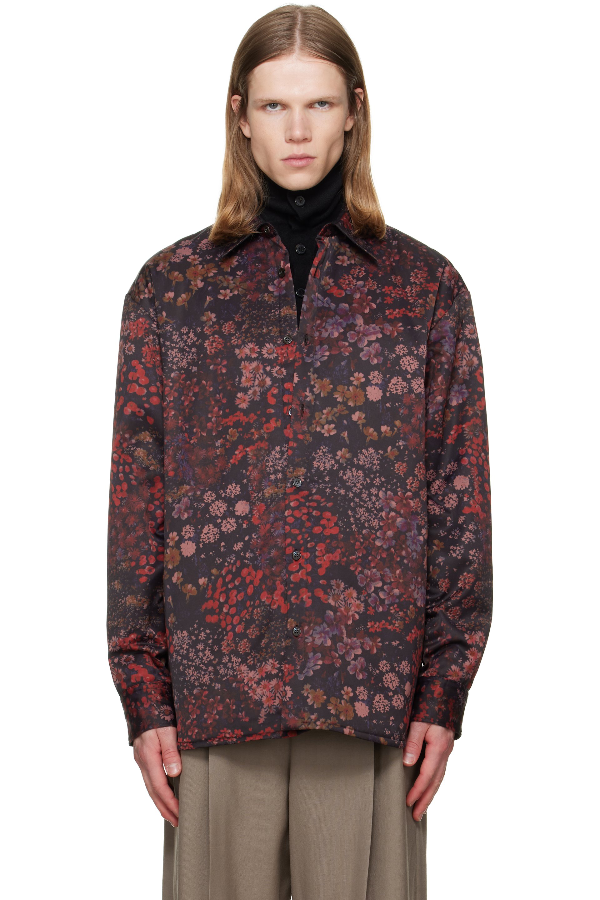 Dries Van Noten - Purple Padded Floral Overshirt