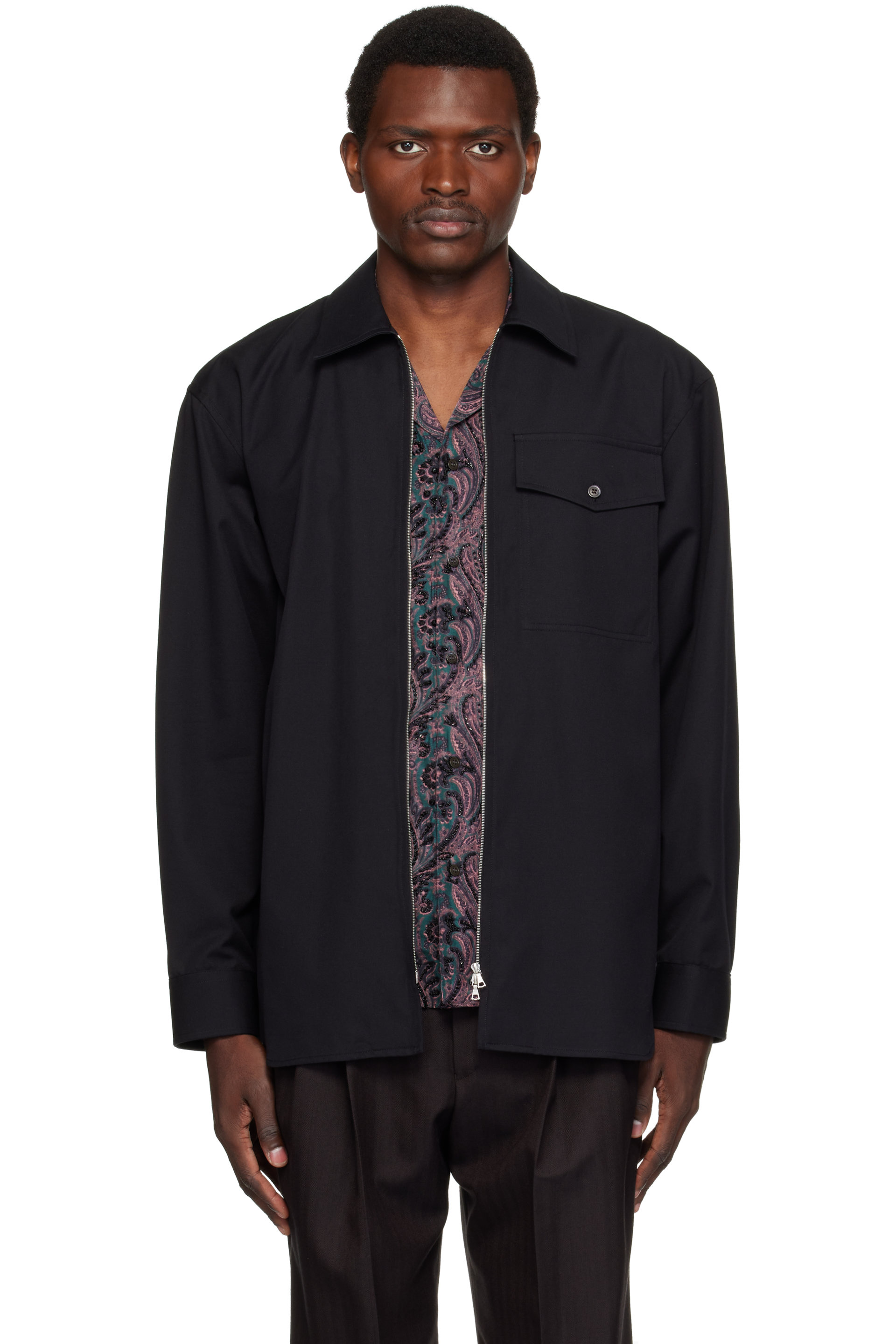 Dries Van Noten - Black Zip Shirt