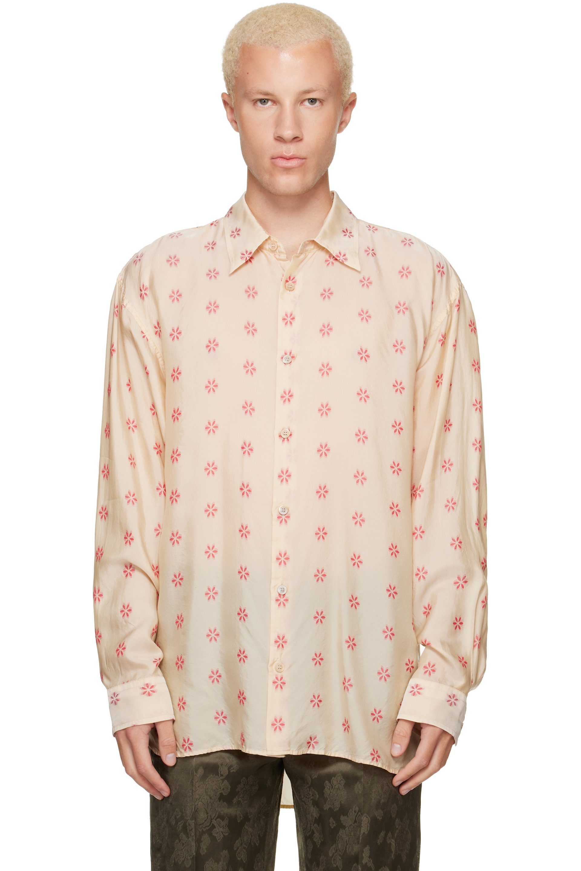 Dries Van Noten - Off-White Loose Jacquard Shirt