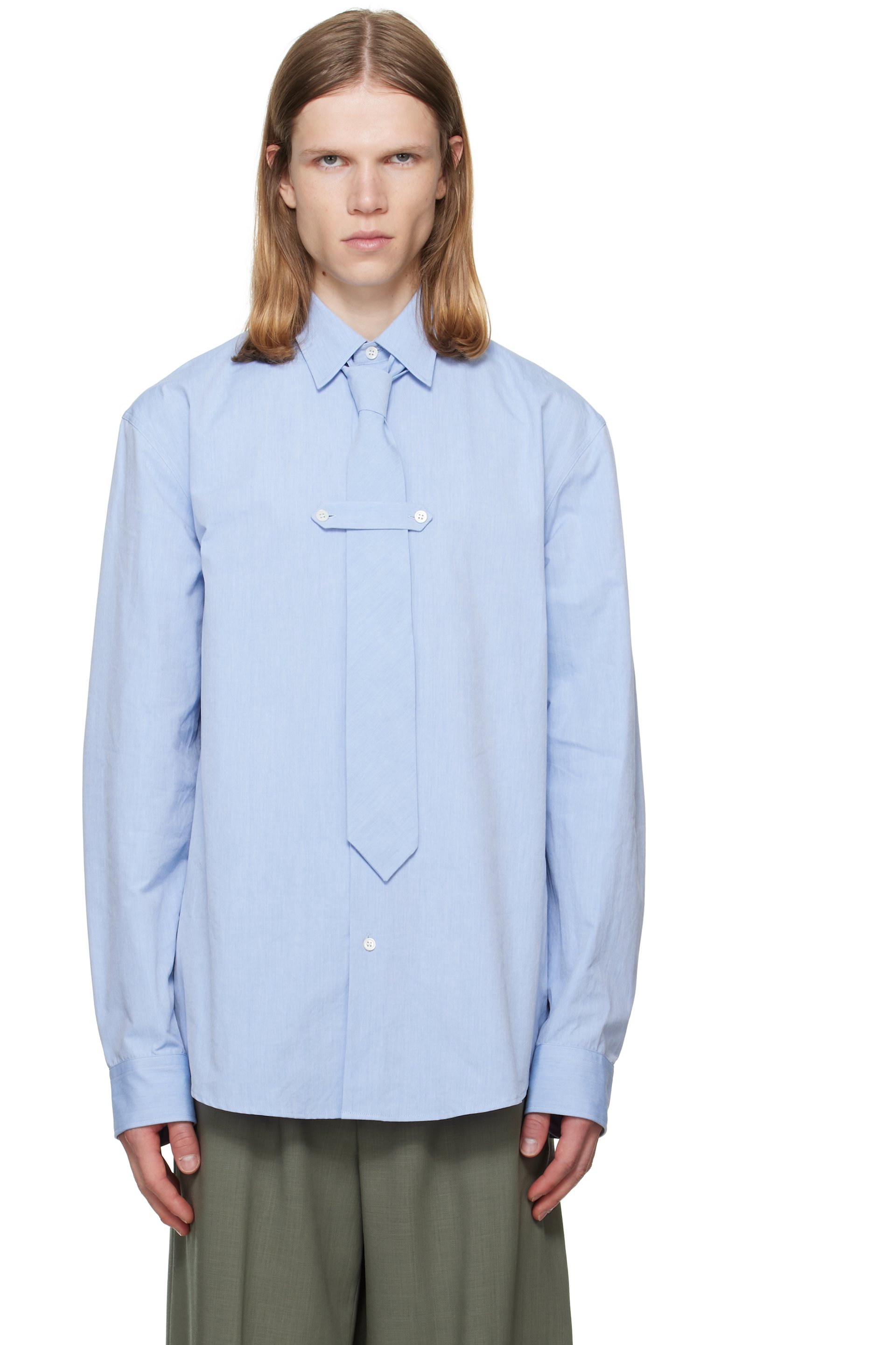 Dries Van Noten - Blue Classic Cotton Tie Shirt