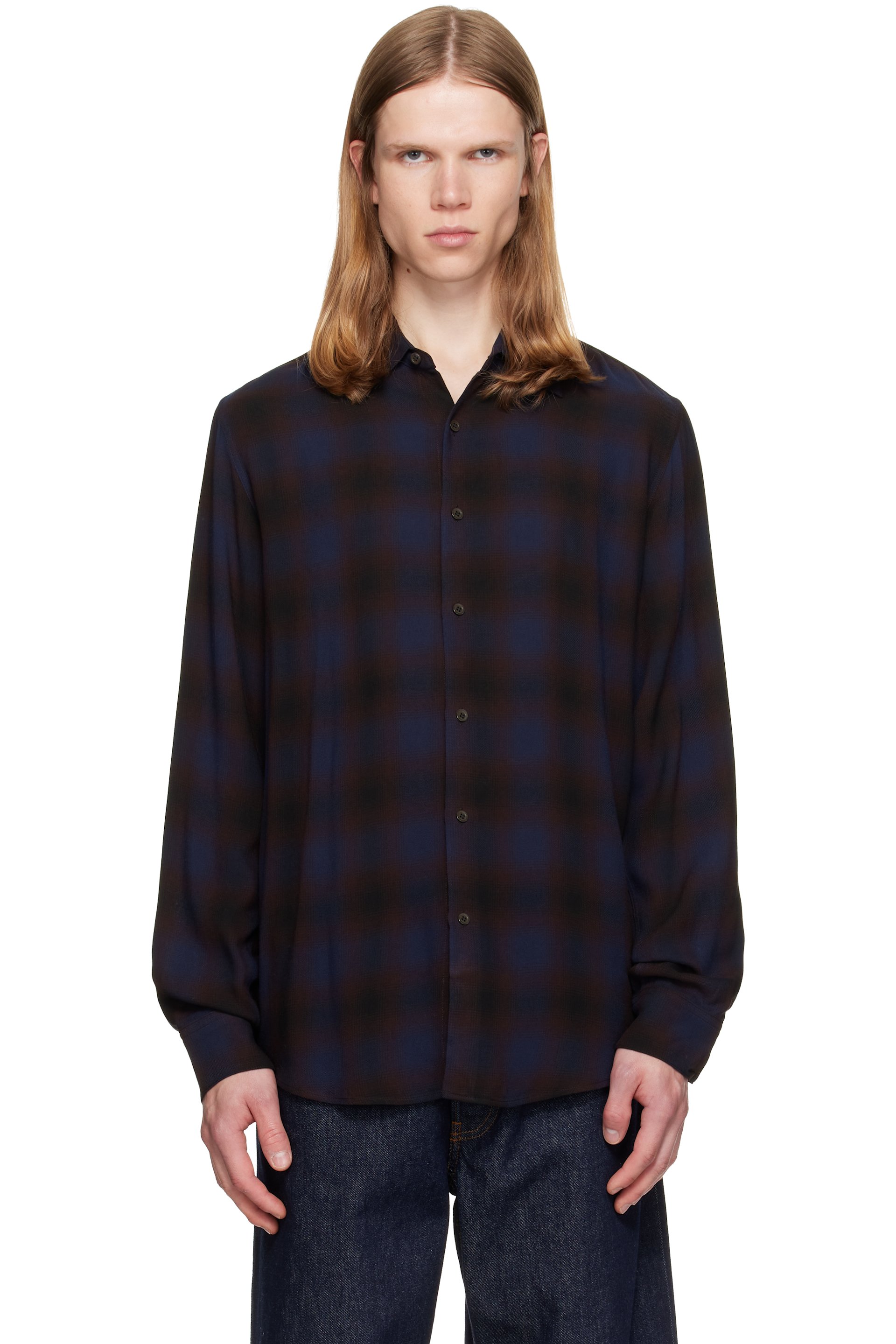 Dries Van Noten - Blue & Brown Classic Viscose Shirt