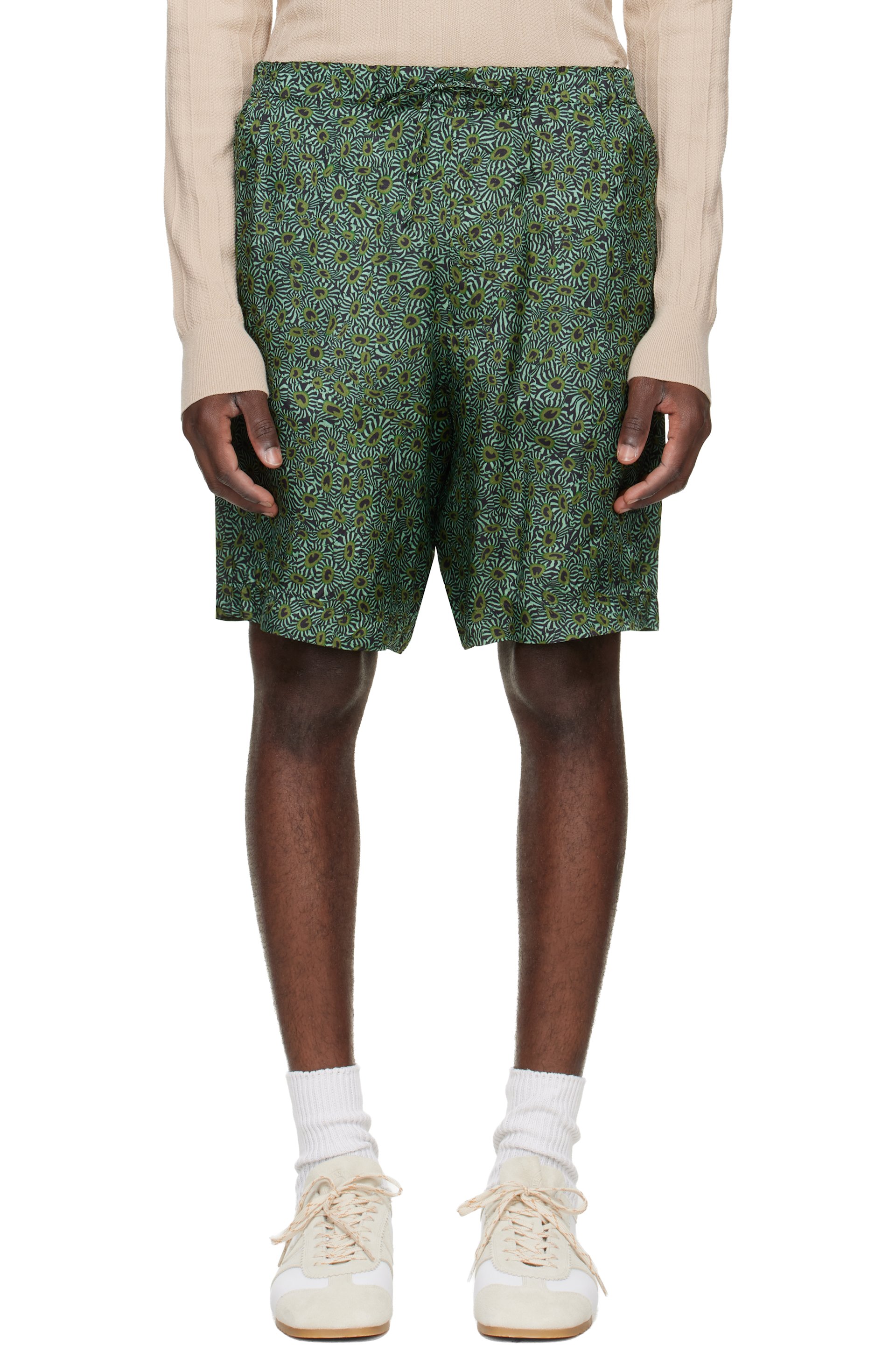 Dries Van Noten - Green Viscose Shorts