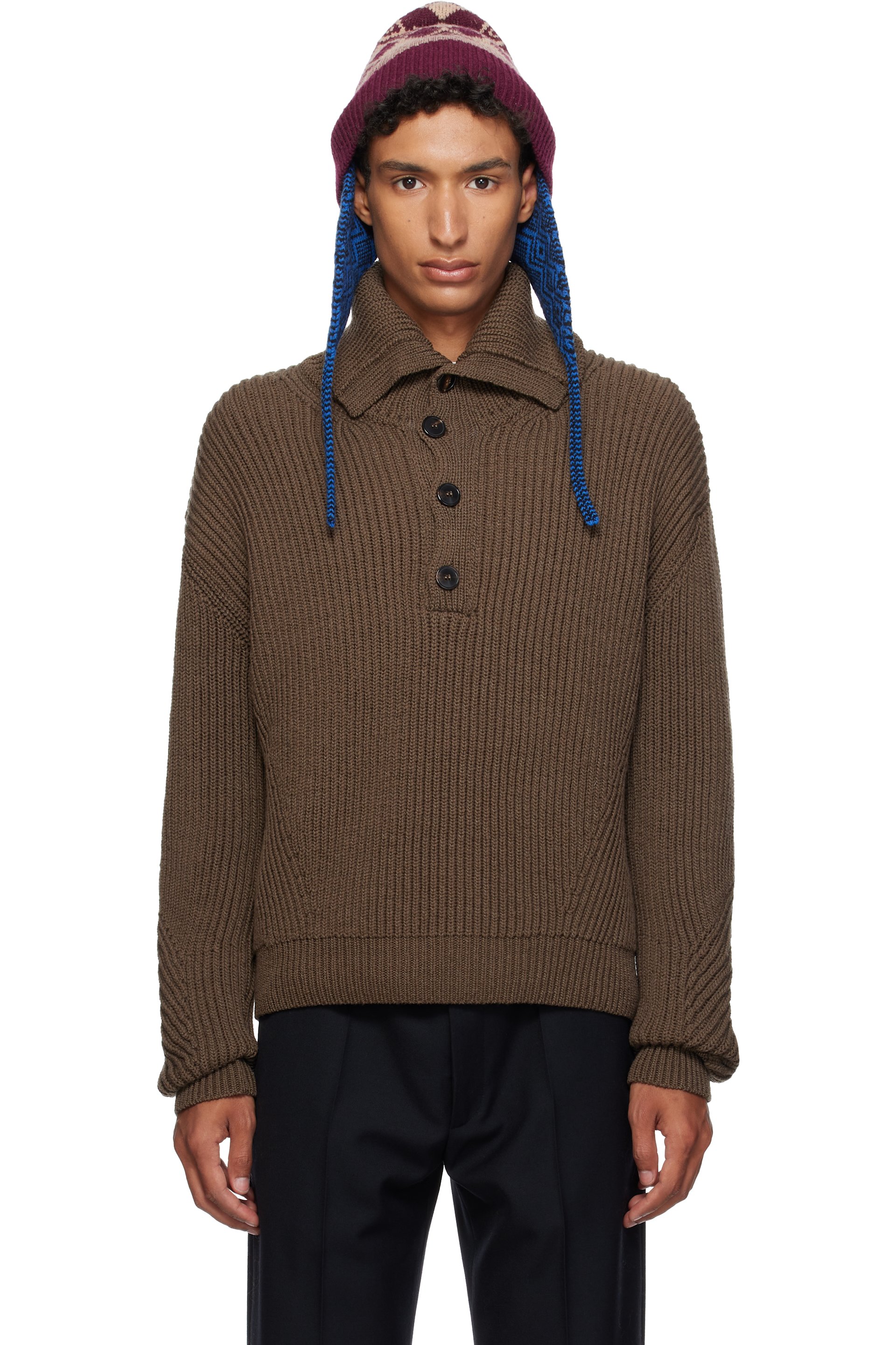 Dries Van Noten - Brown Wool Sweater