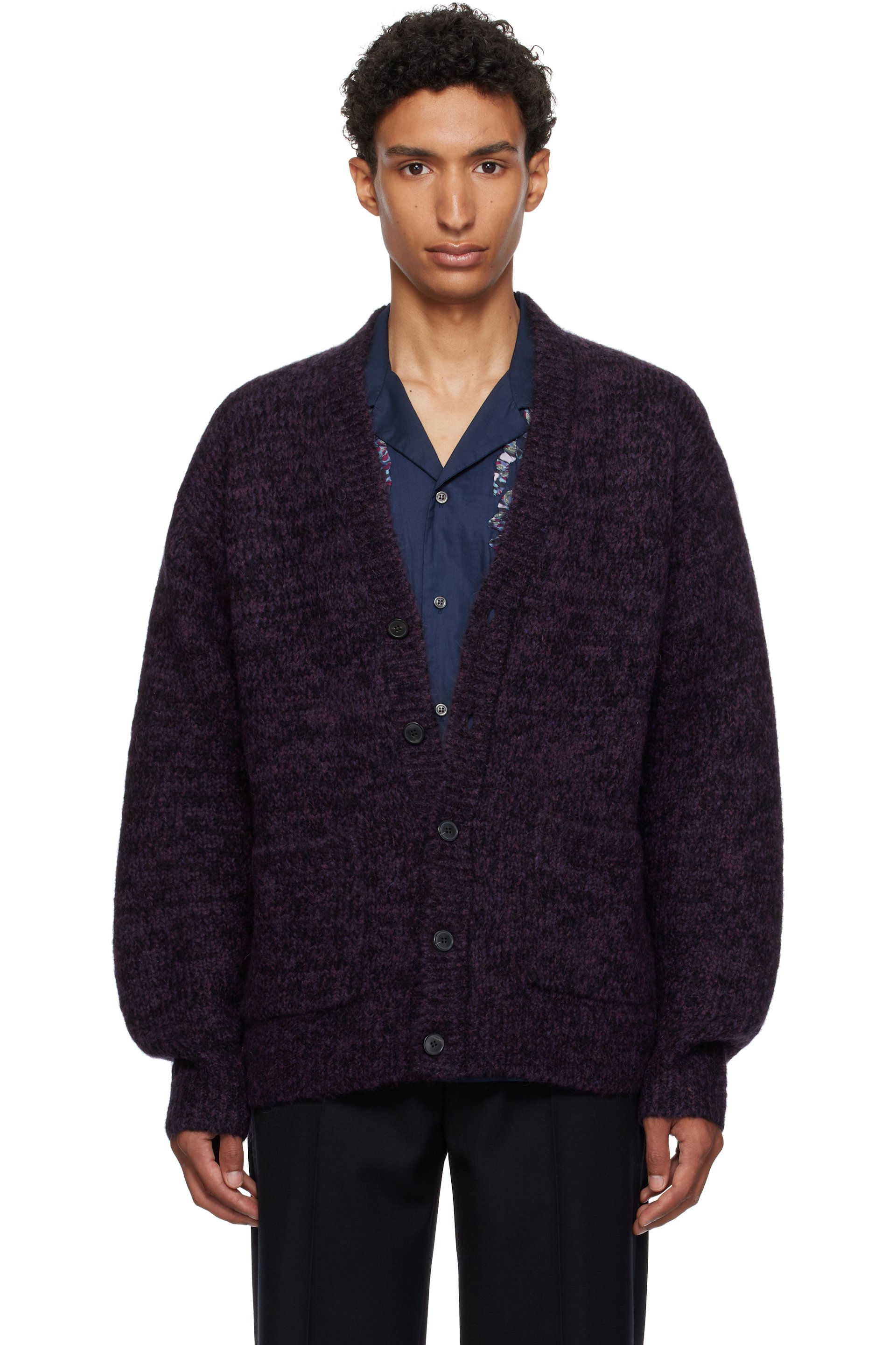Dries Van Noten - Purple Alpaca Cardigan