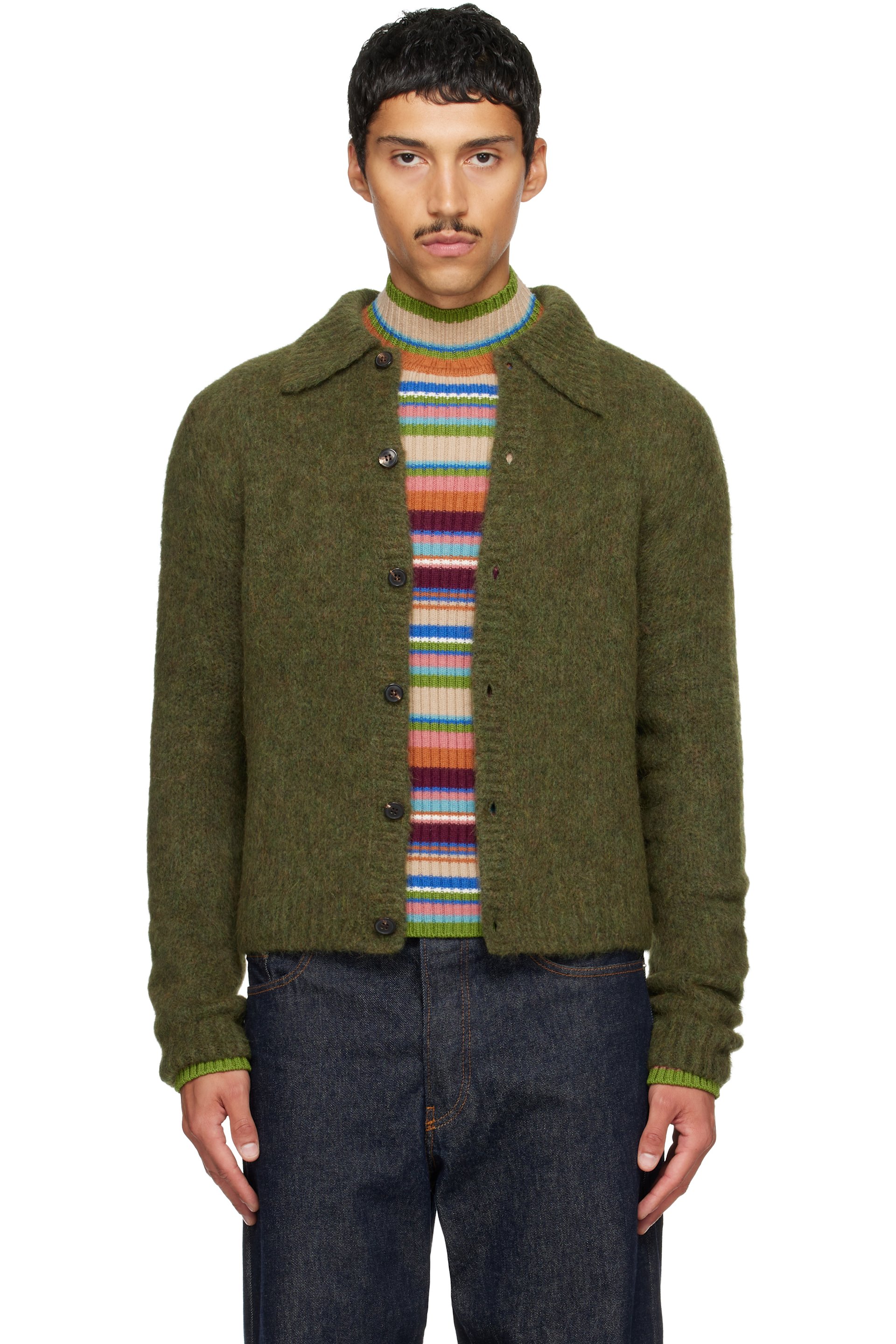 Dries Van Noten - Green Alpaca Cardigan