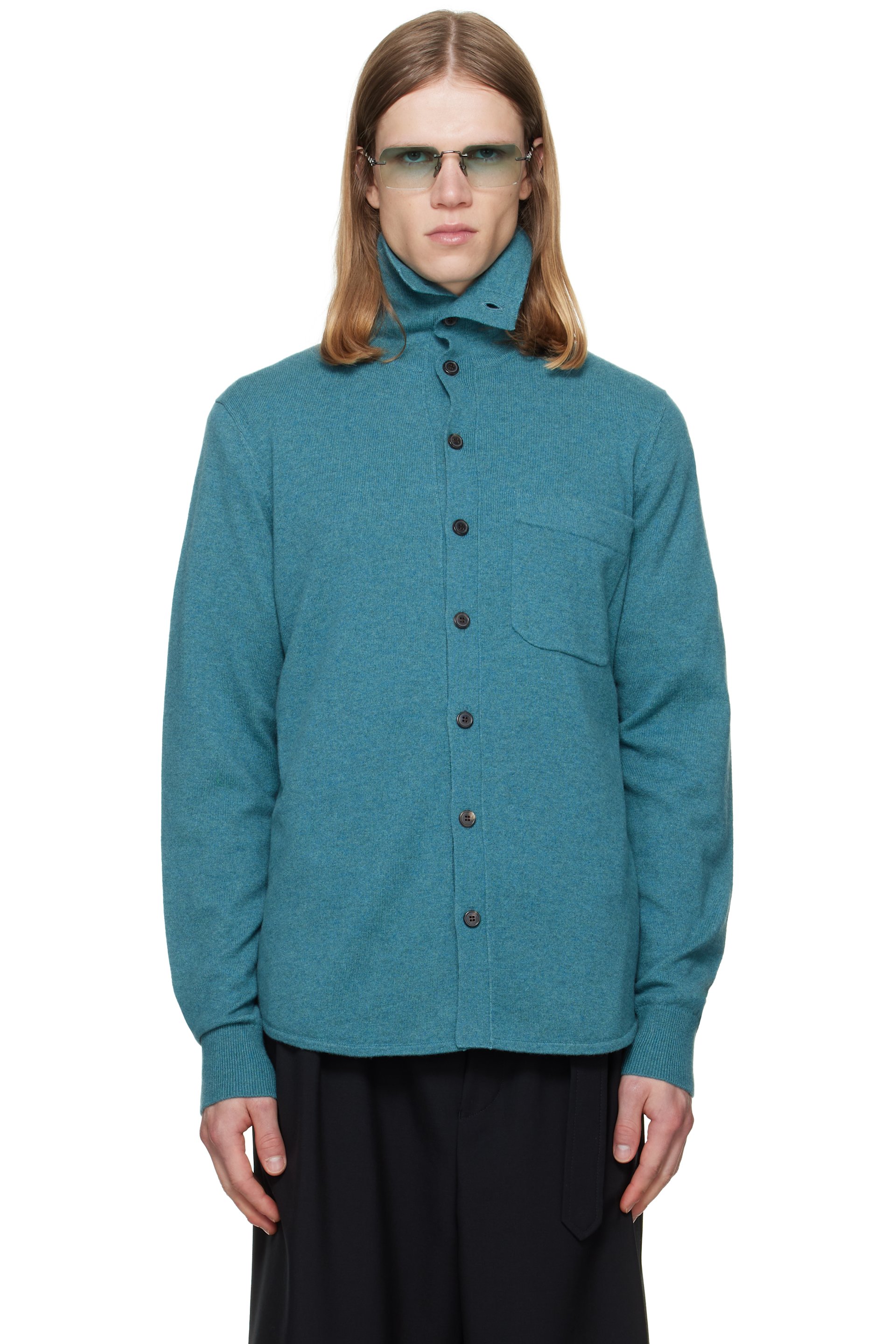 Dries Van Noten - Blue Collar Cashmere Cardigan