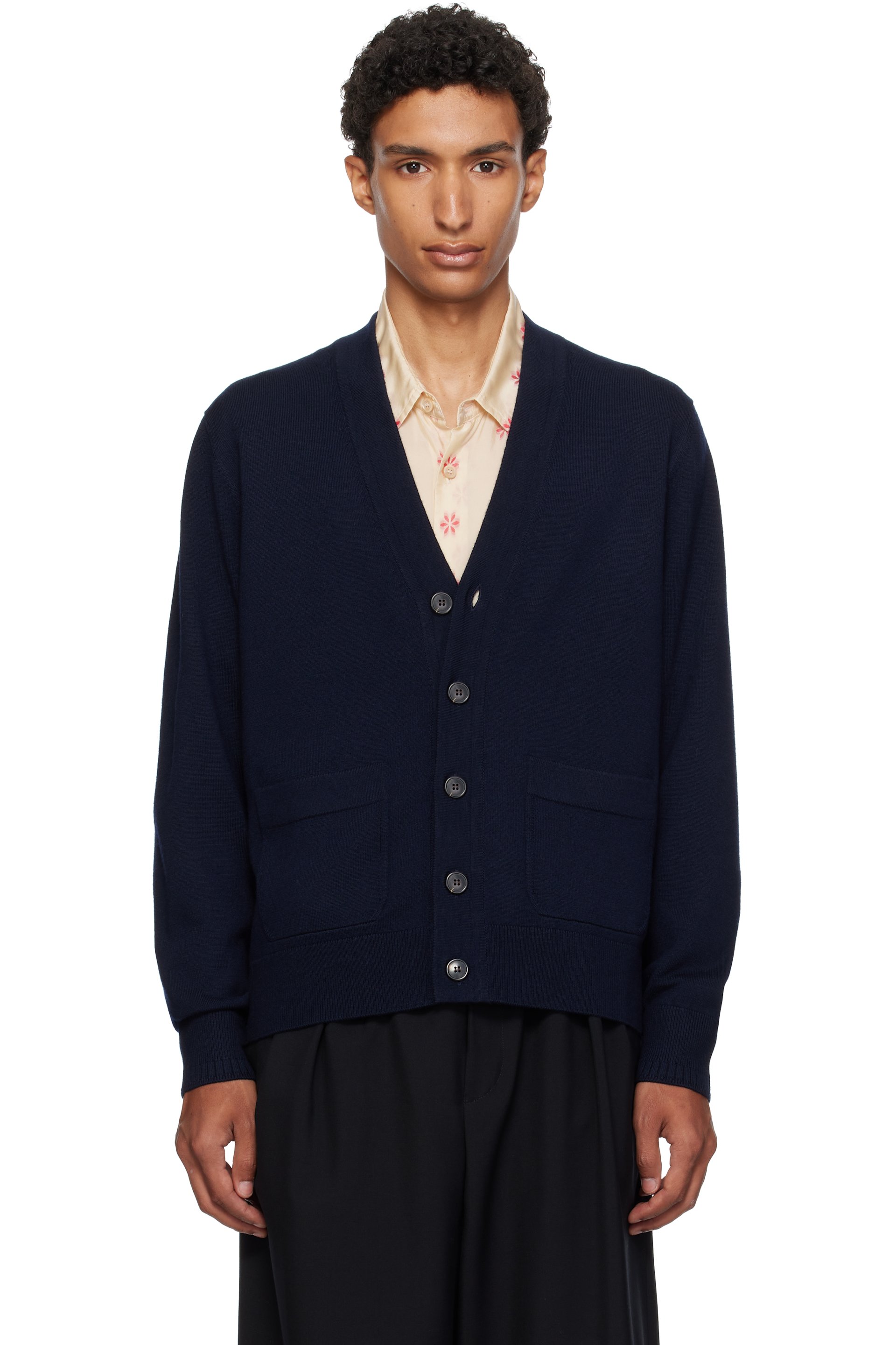 Dries Van Noten - Navy Wool Cardigan