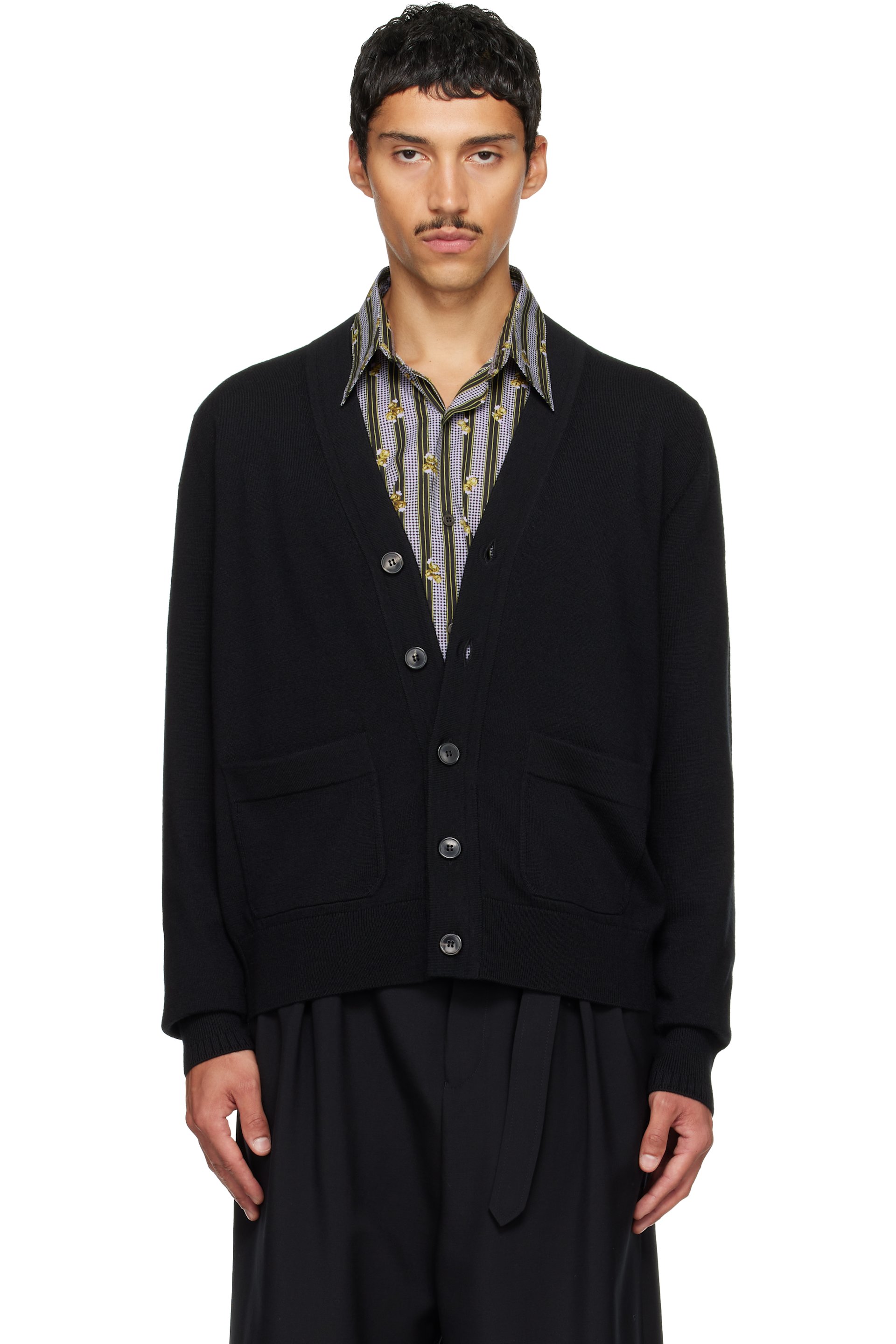 Dries Van Noten - Black Wool Cardigan