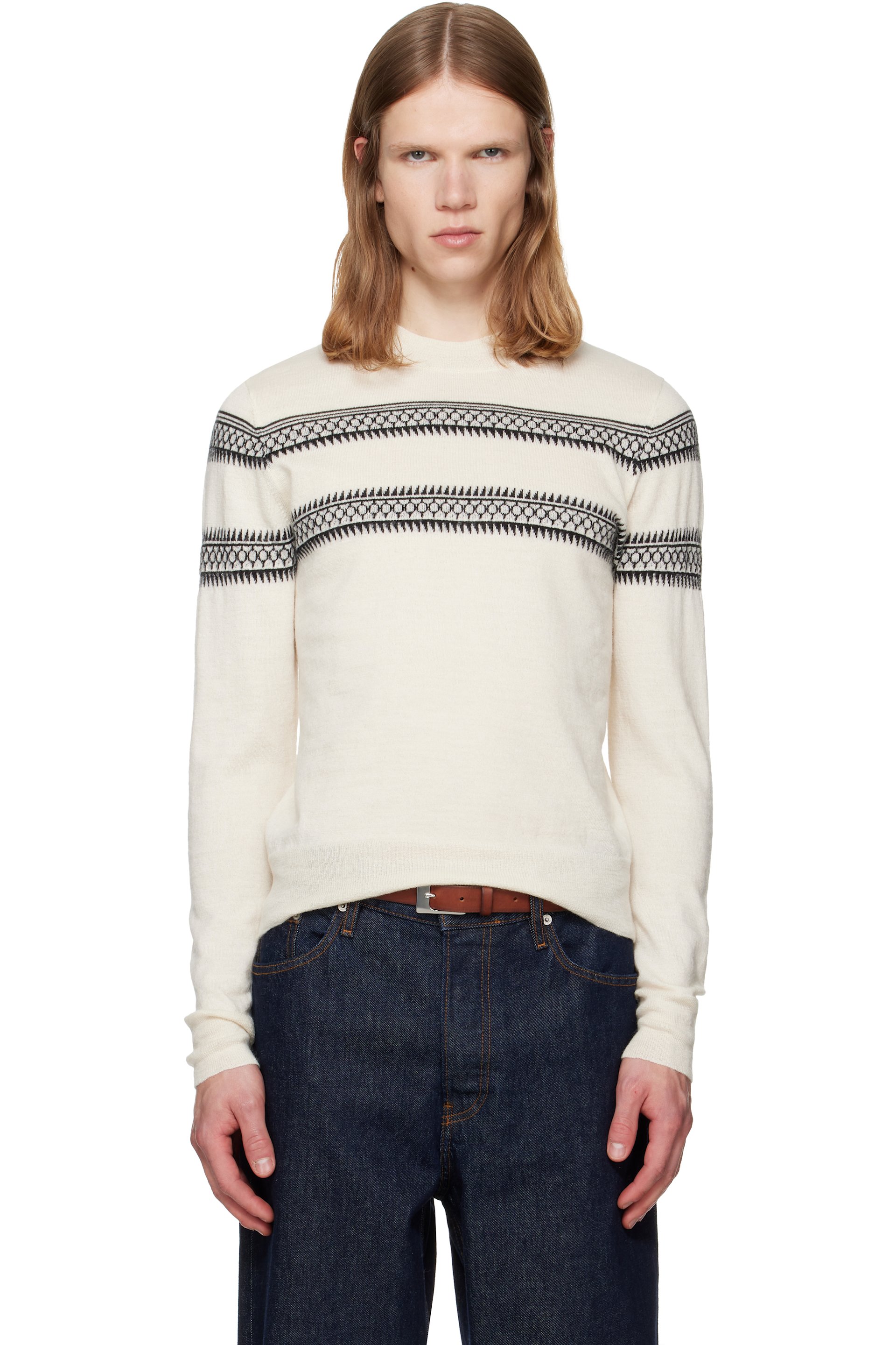 Dries Van Noten - Off-White Crewneck Sweater