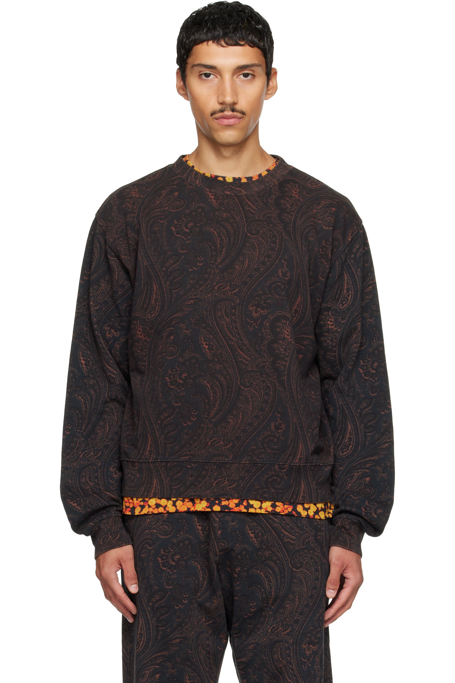 Dries Van Noten - Black & Brown Printed Sweatshirt