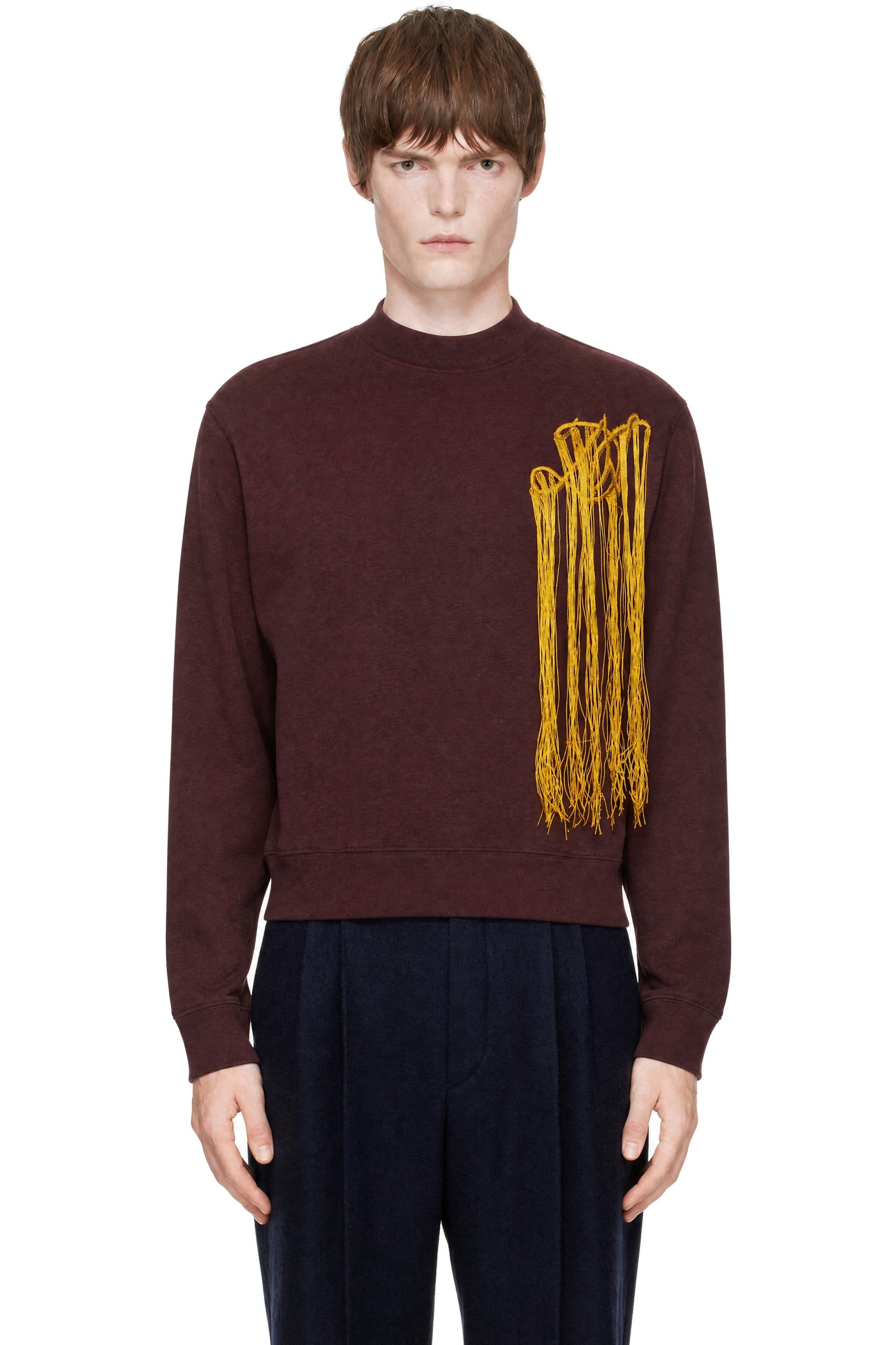 Dries Van Noten - Burgundy Embroidered Sweatshirt