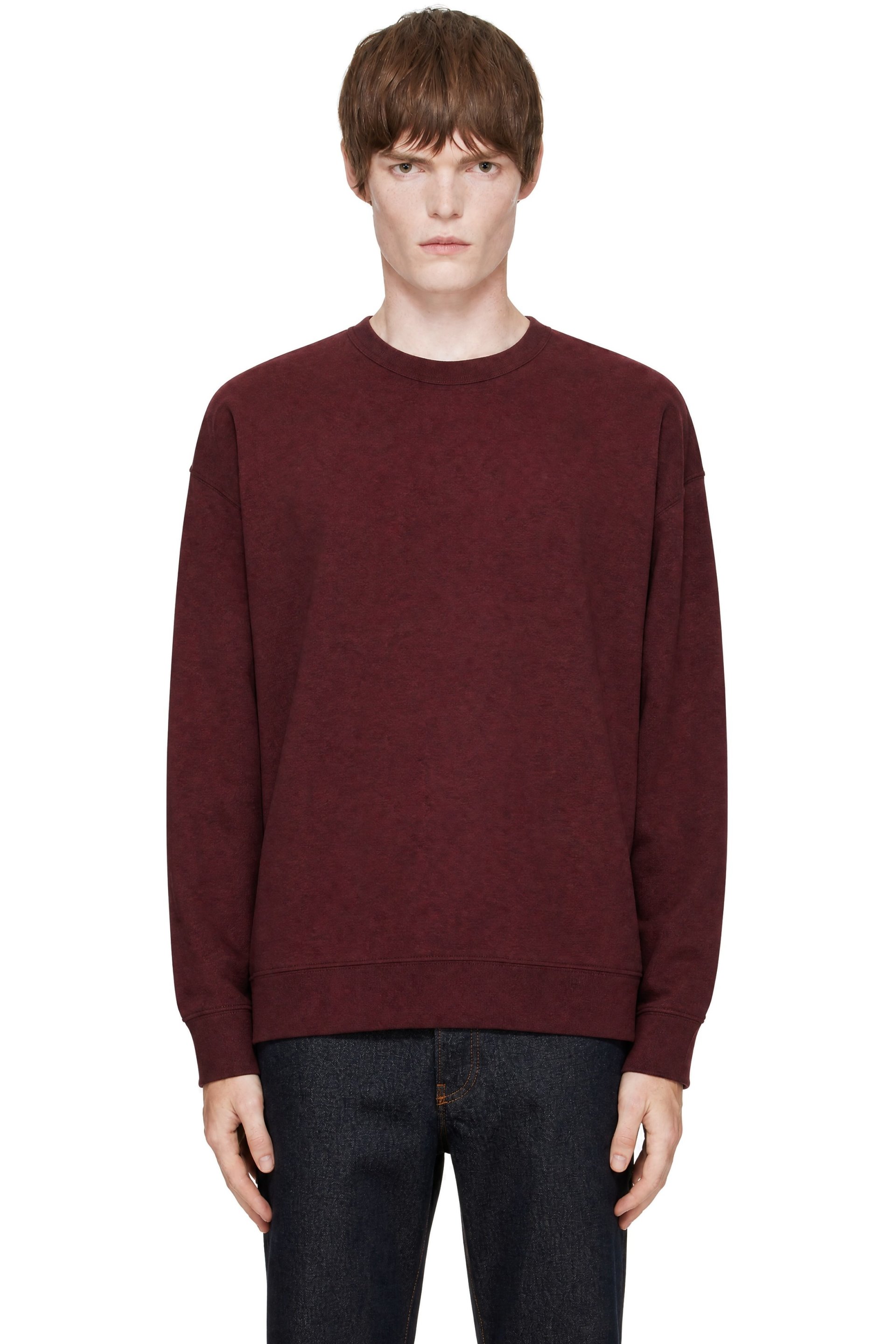 Dries Van Noten - Burgundy Oversized Cotton Sweatshirt