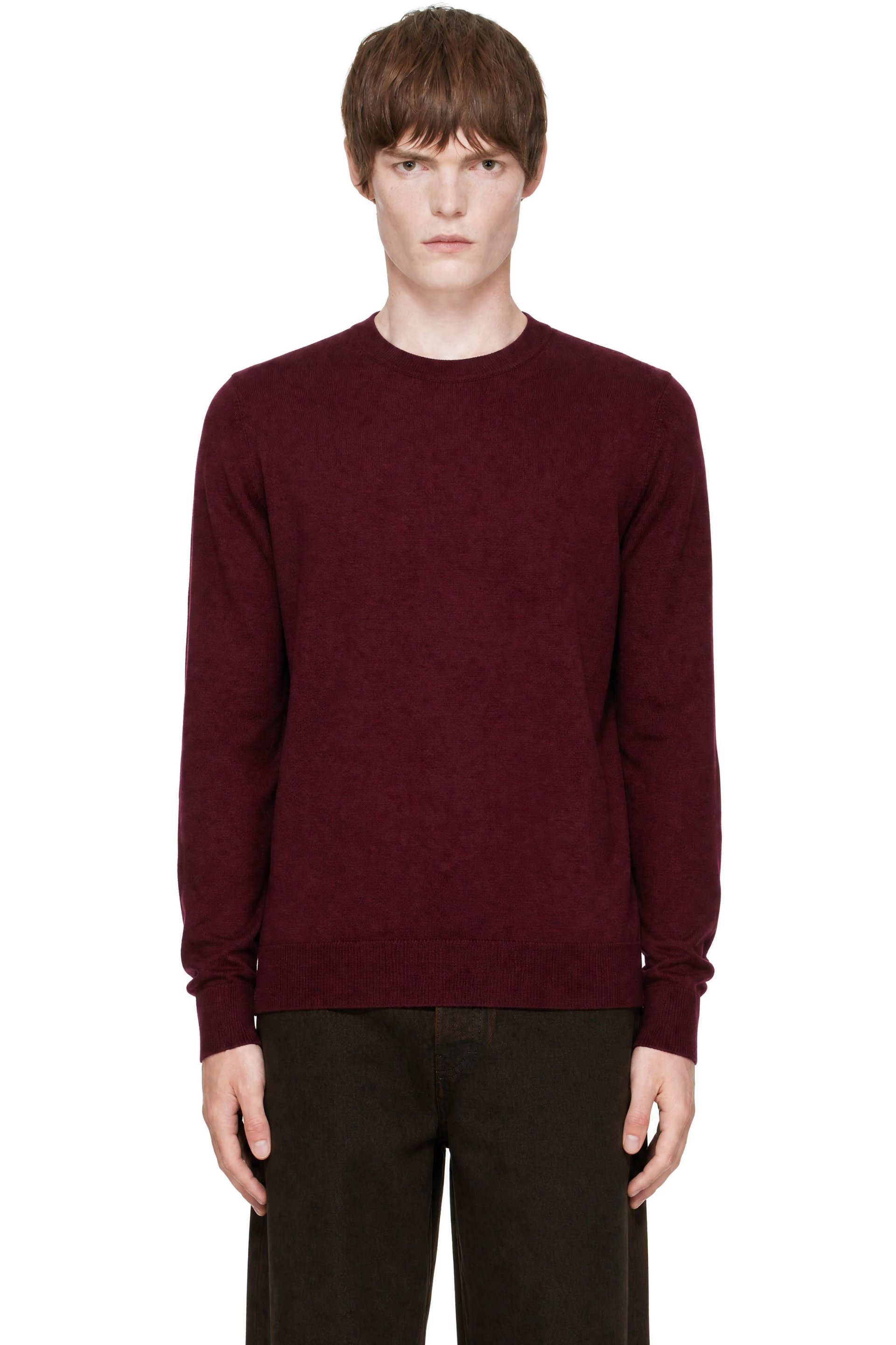 Dries Van Noten - Burgundy Knit Merino Wool Sweater