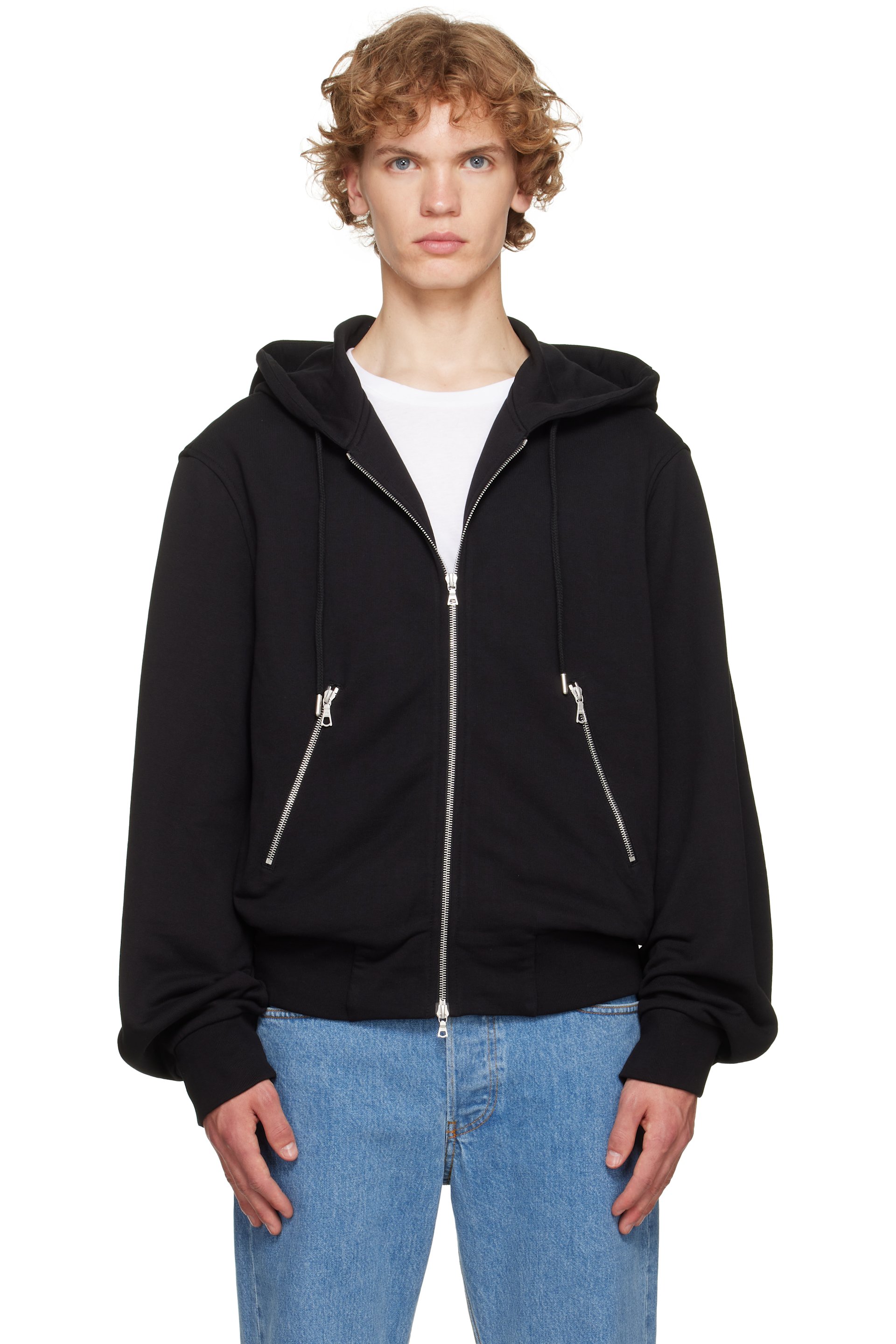 Dries Van Noten - ブラック ジップフーディ