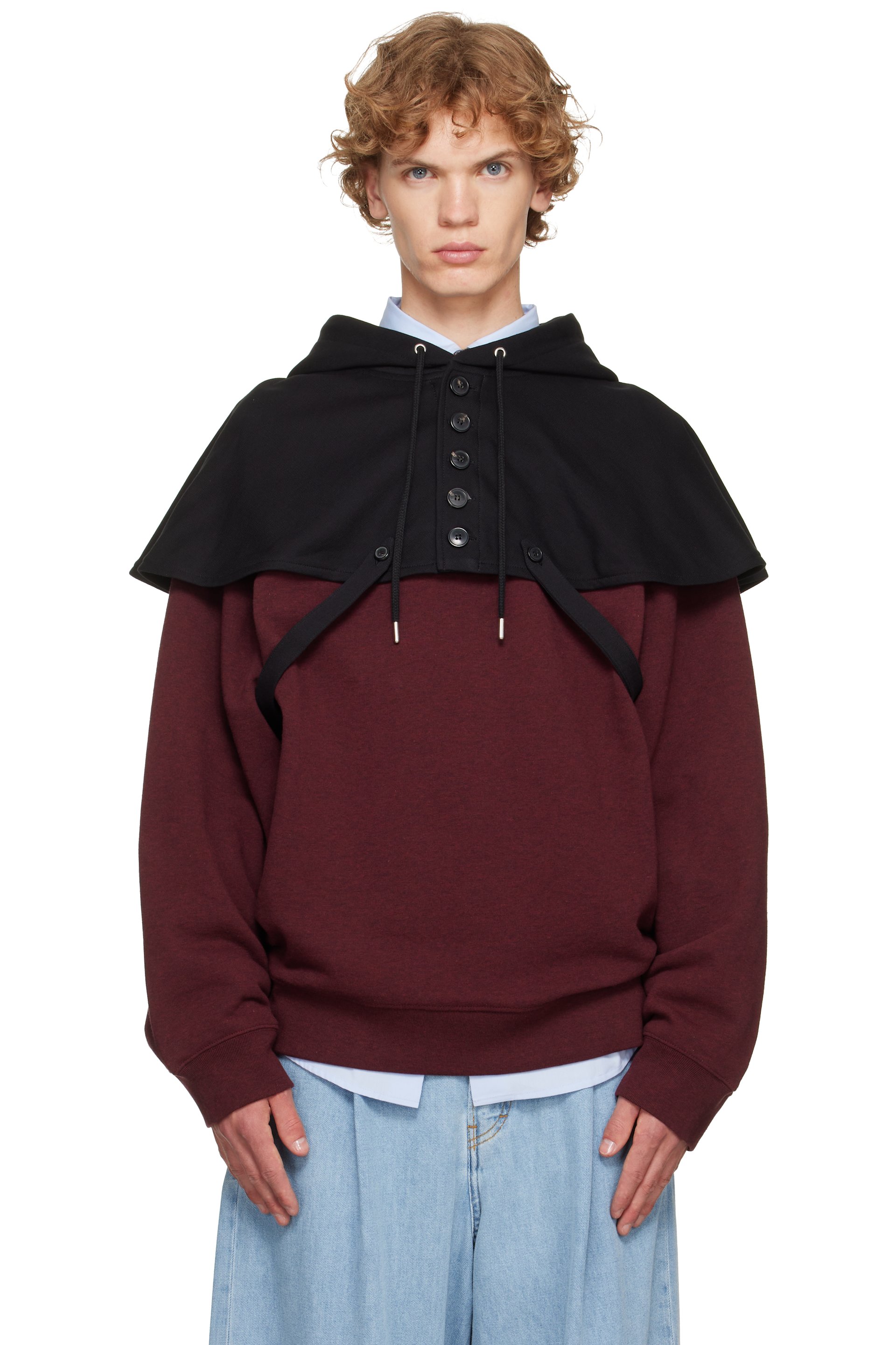 Dries Van Noten - ブラック Cape フーディ