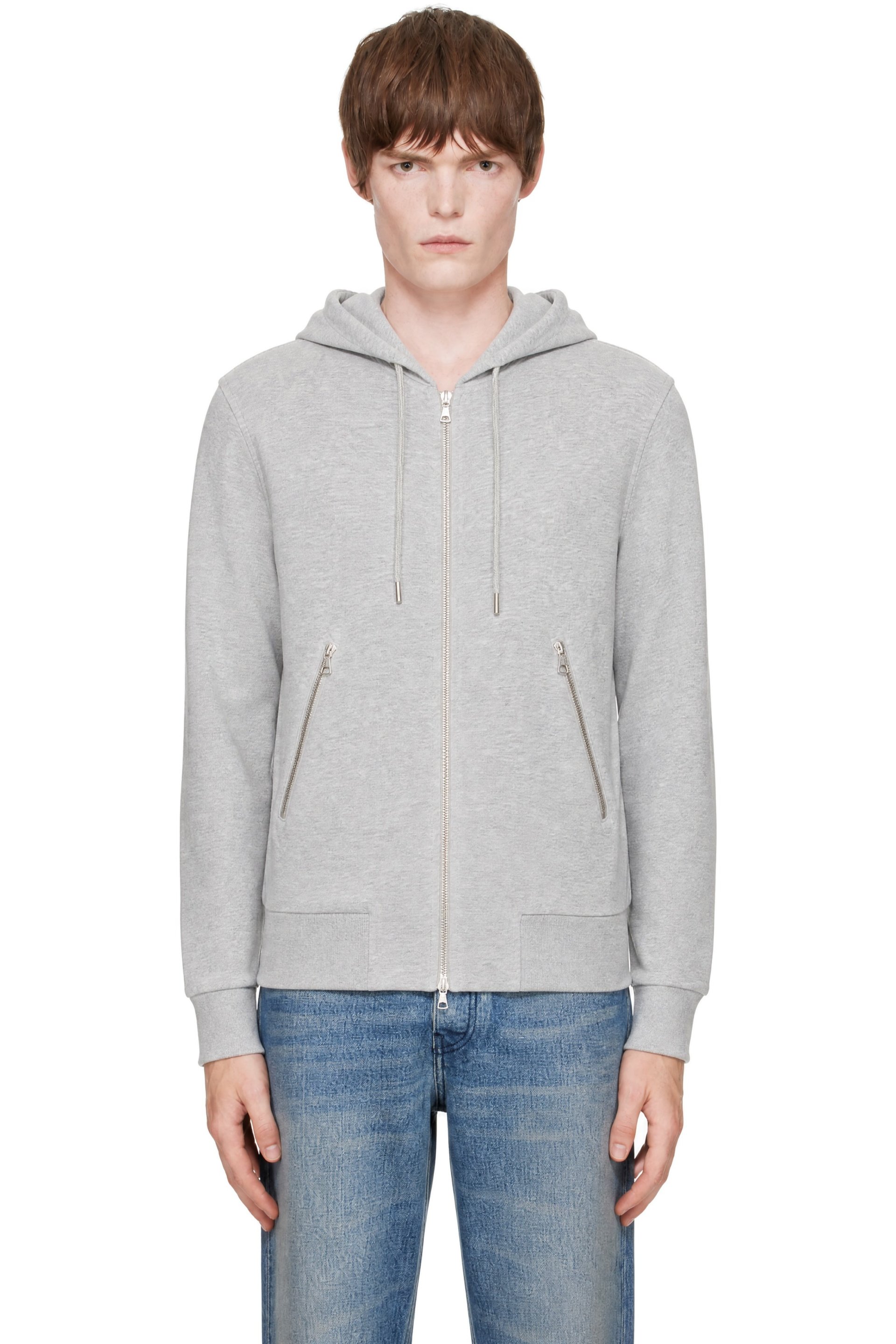 Dries Van Noten - Gray Loose Zipped Hoodie