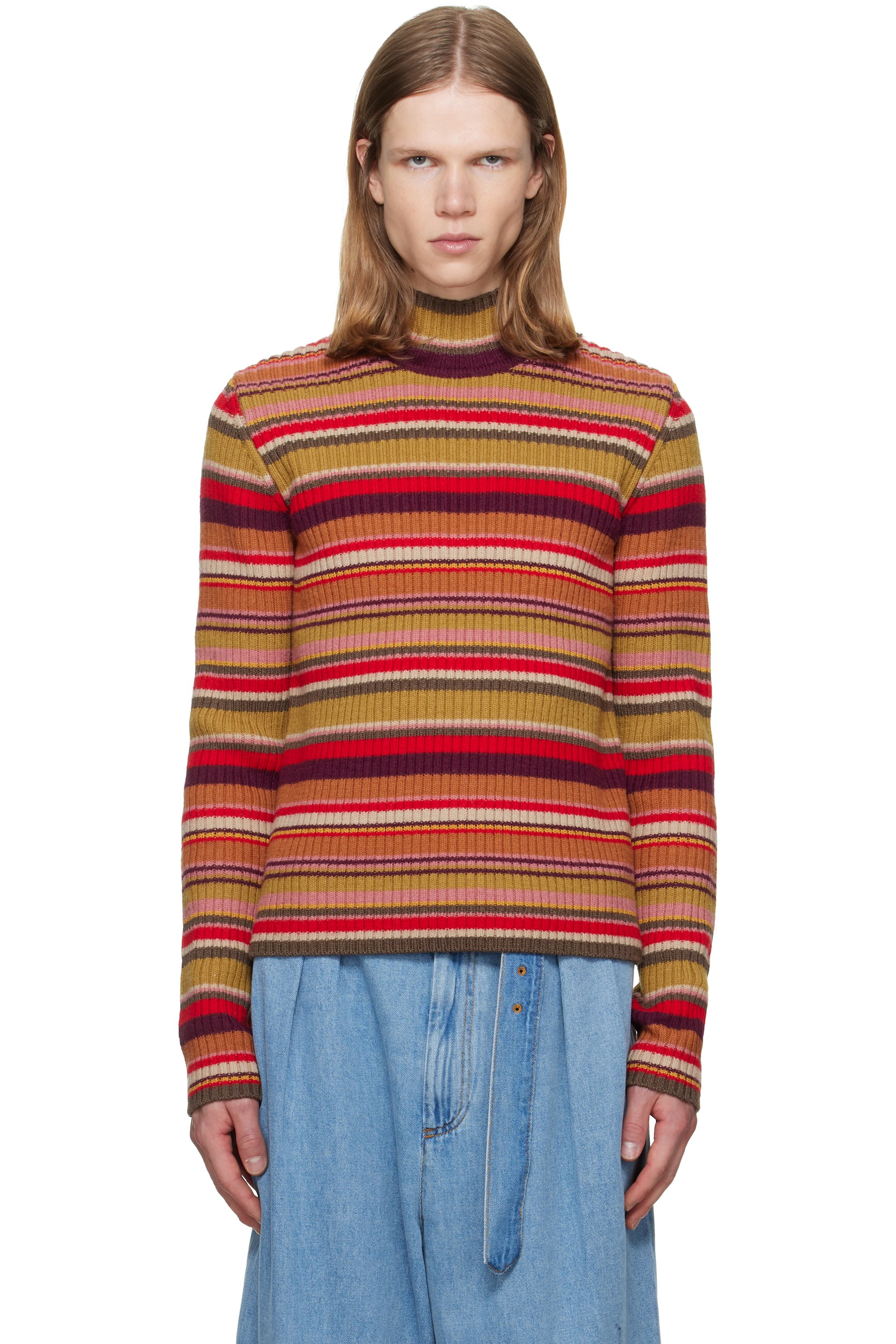 Dries Van Noten - Multicolor Ribbed Wool Turtleneck