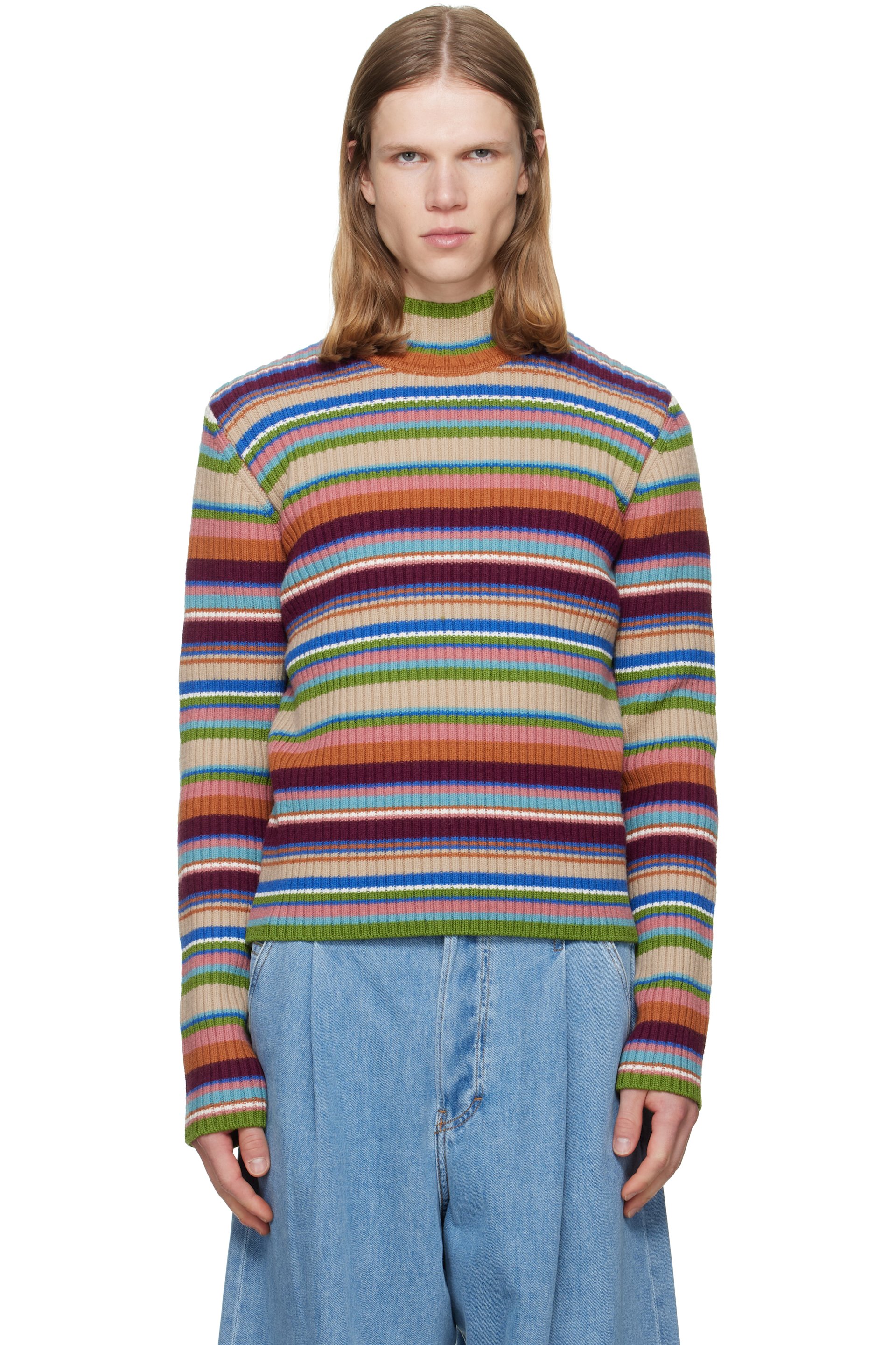 Dries Van Noten - Multicolor Ribbed Wool Turtleneck