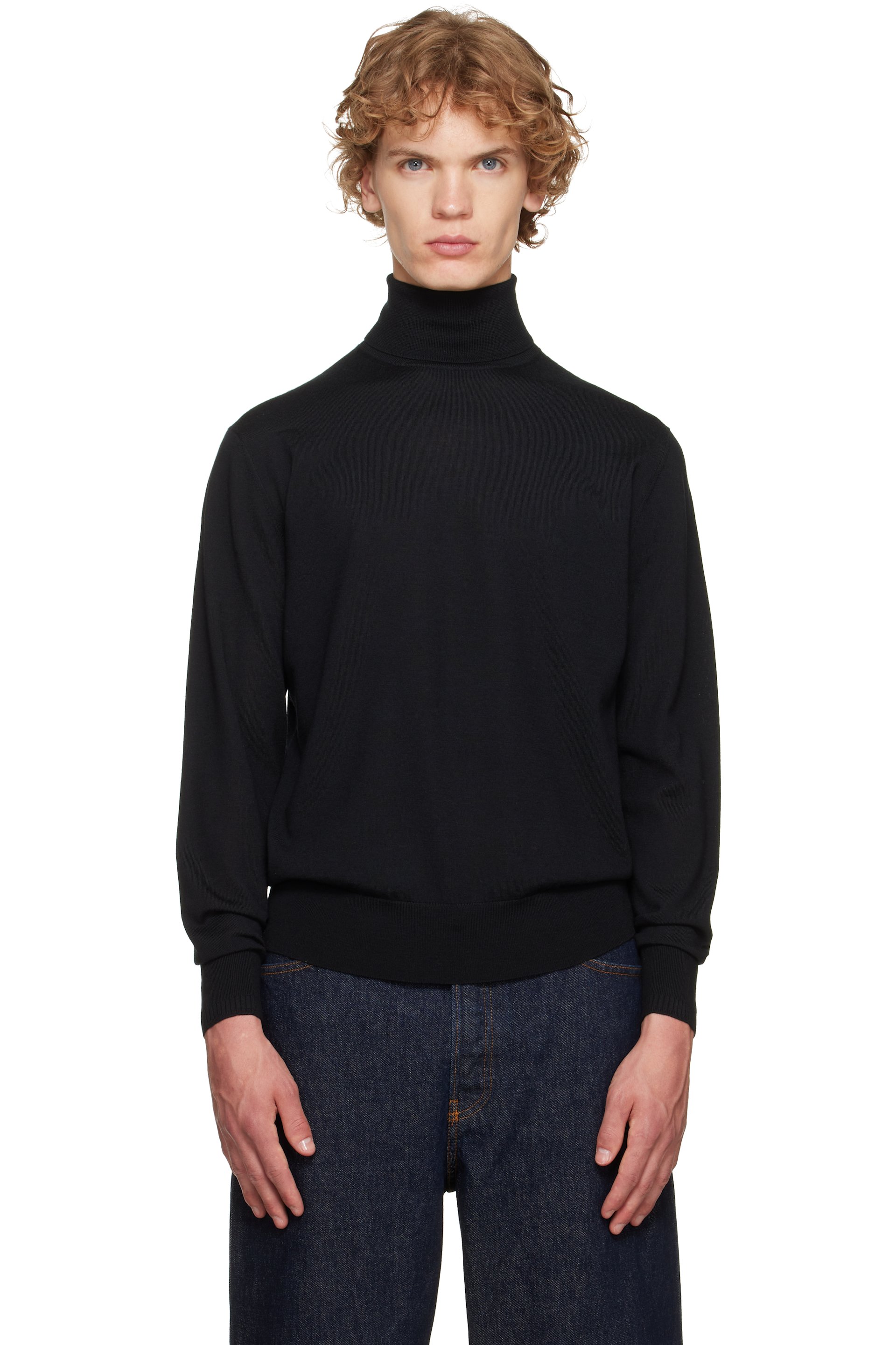 Dries Van Noten - ブラック メリノウール タートルネック