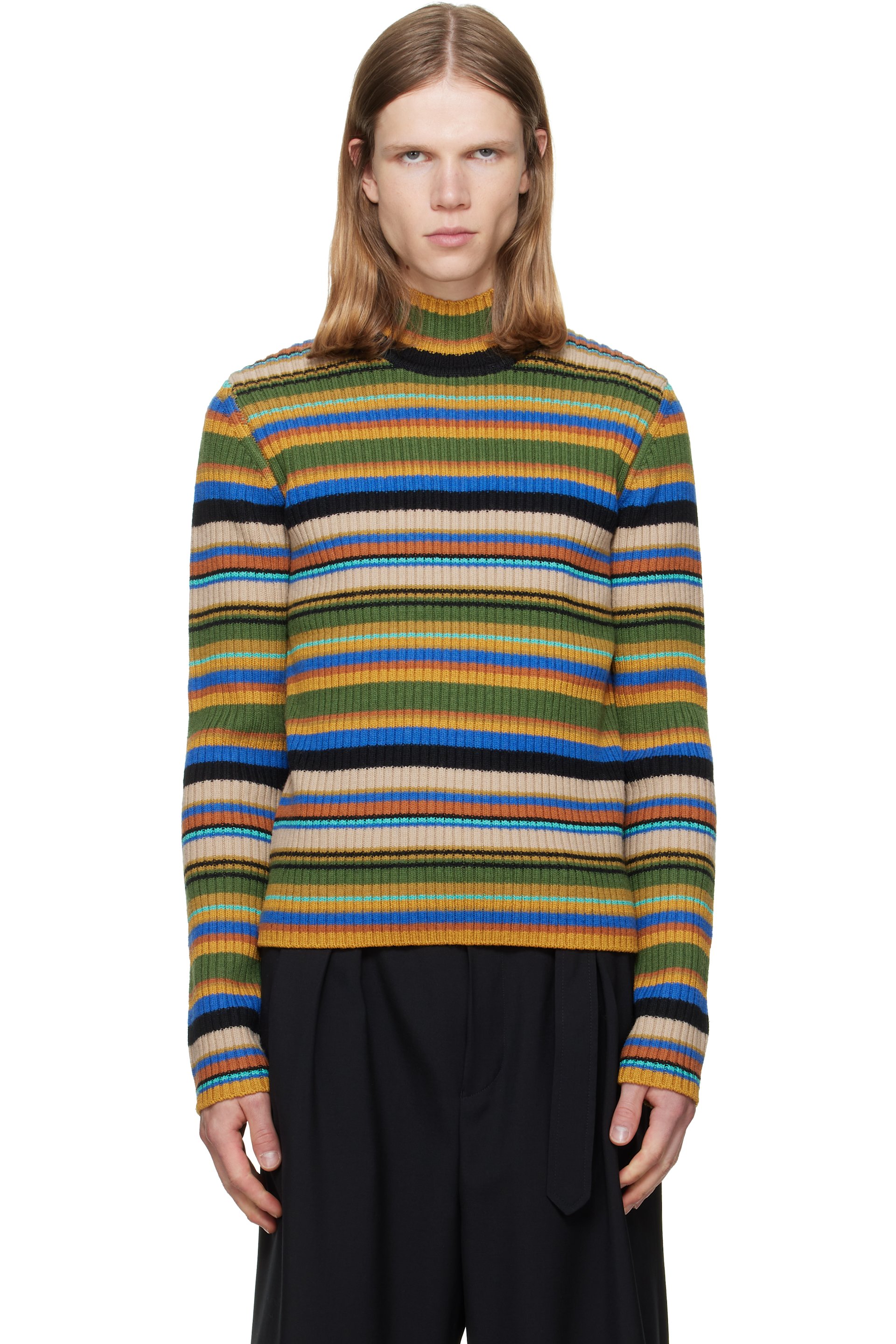 Dries Van Noten - Multicolor Ribbed Wool Turtleneck
