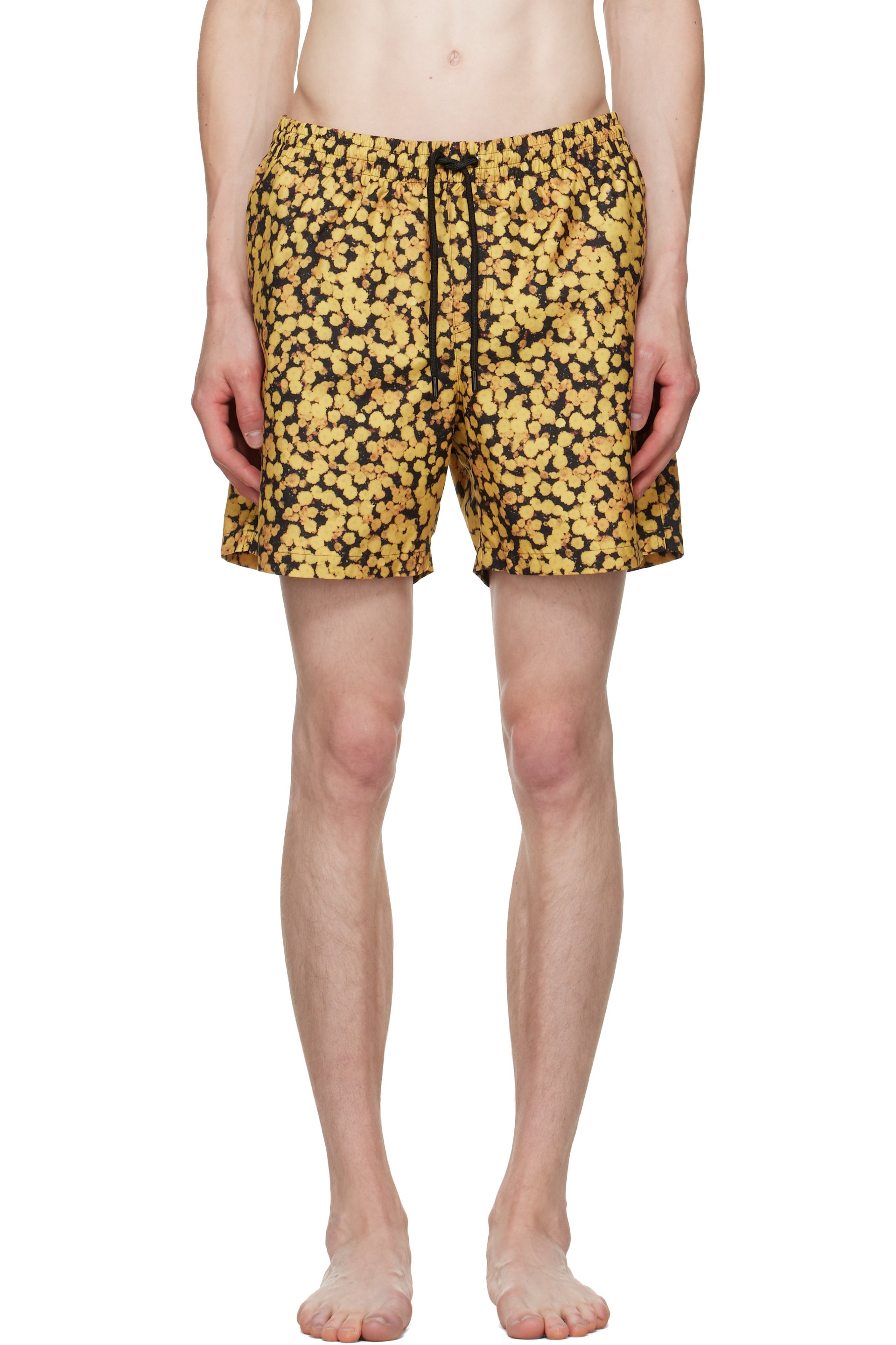 Dries Van Noten - Maillot de bain jaune à motif imprimé