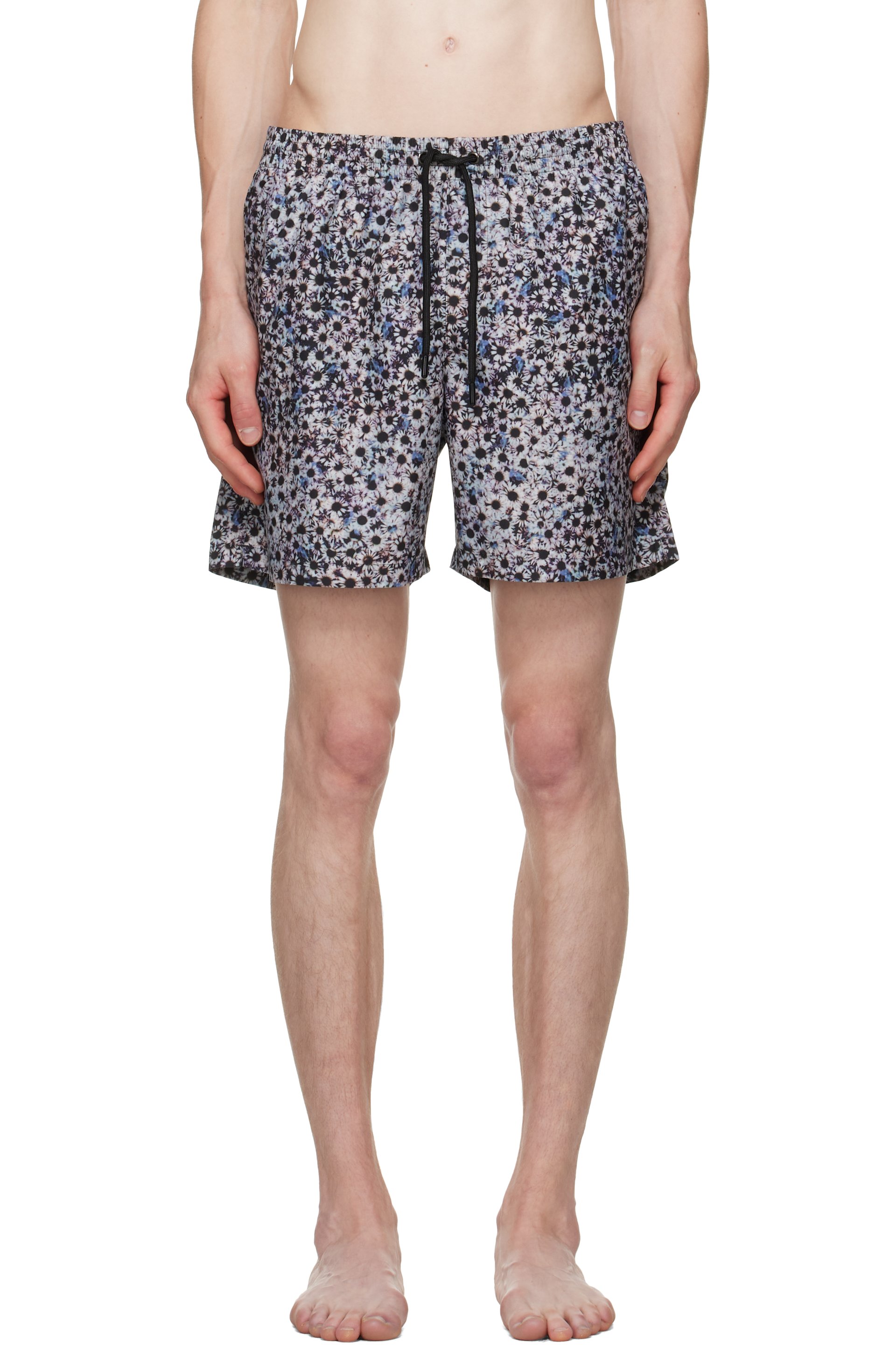 Dries Van Noten - Maillot de bain gris à motif imprimé