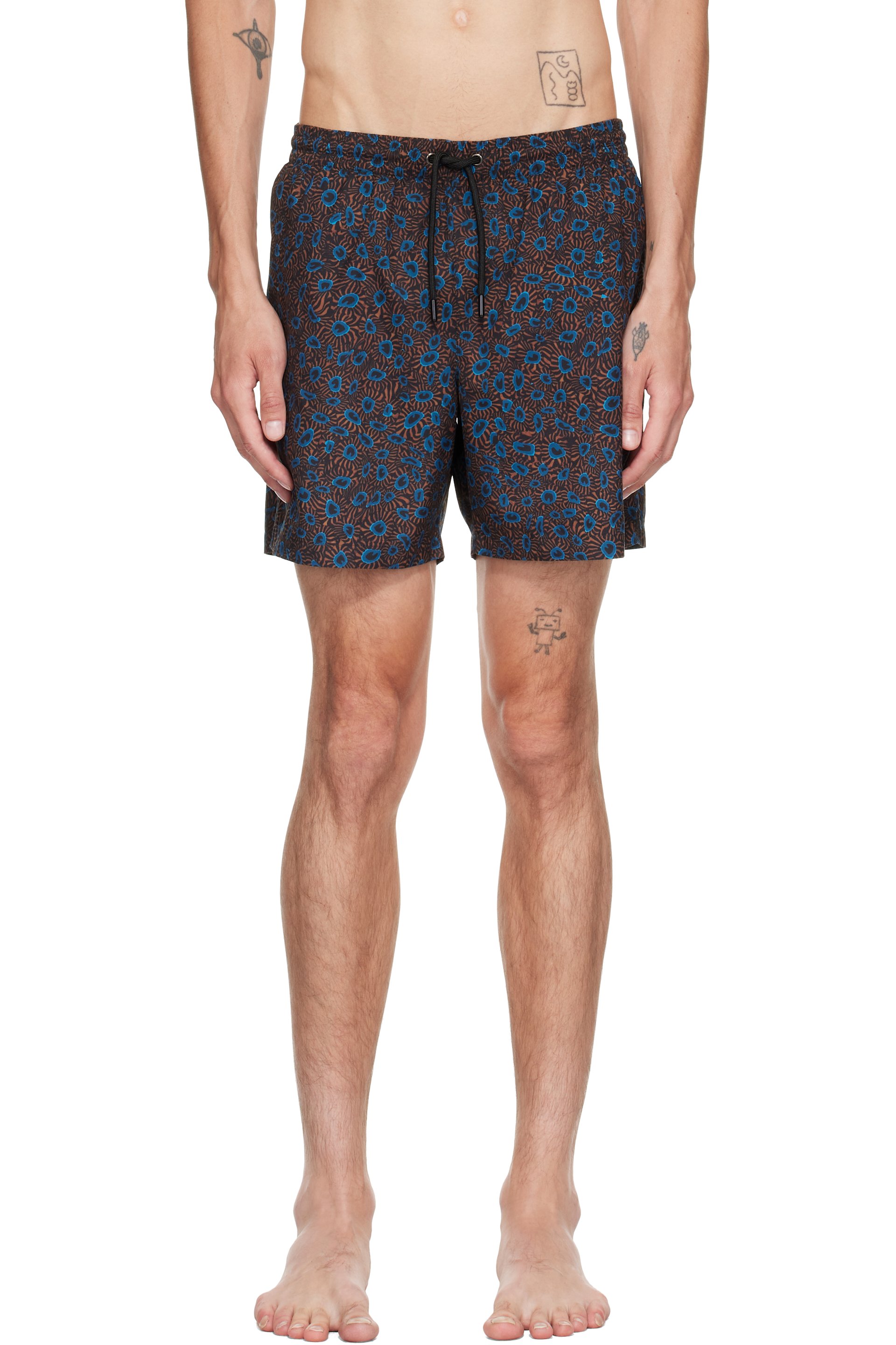Dries Van Noten - Brown Printed Swim Shorts