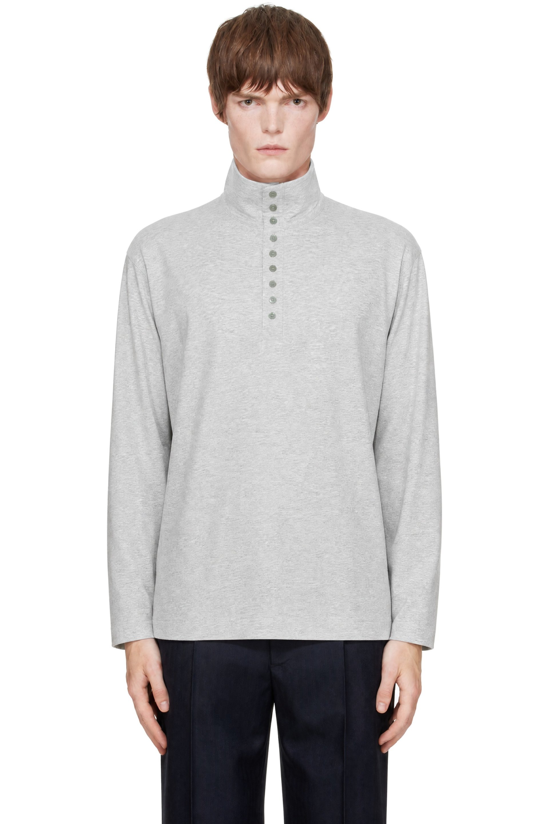 Dries Van Noten - Gray Turtleneck Cotton Polo
