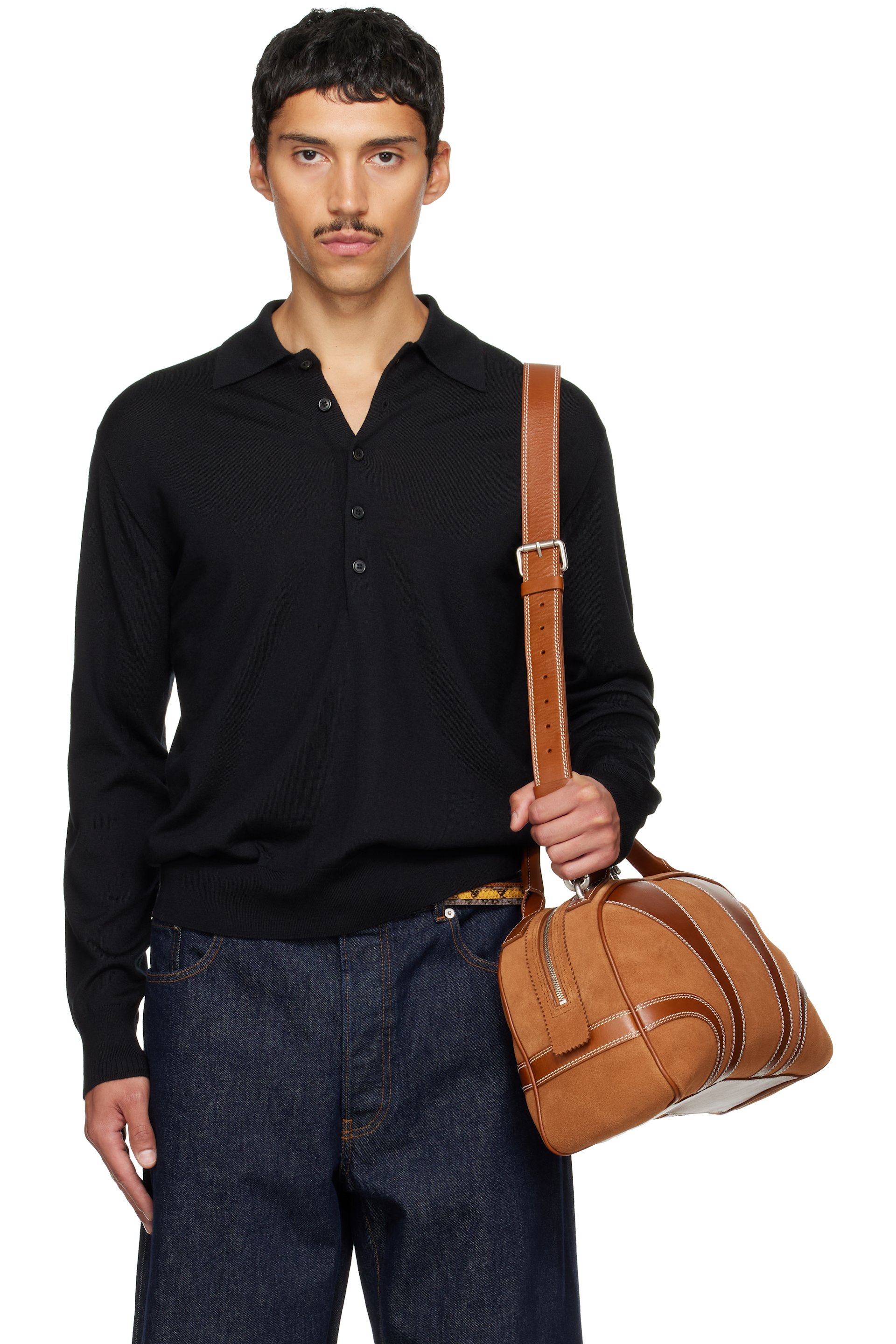 Dries Van Noten - Black Wool Polo