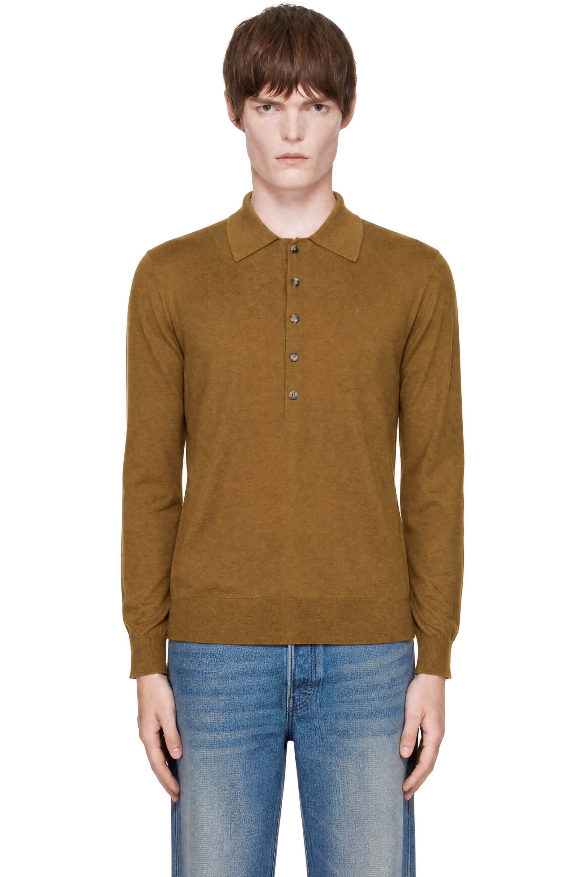 Dries Van Noten - Khaki Wool Polo