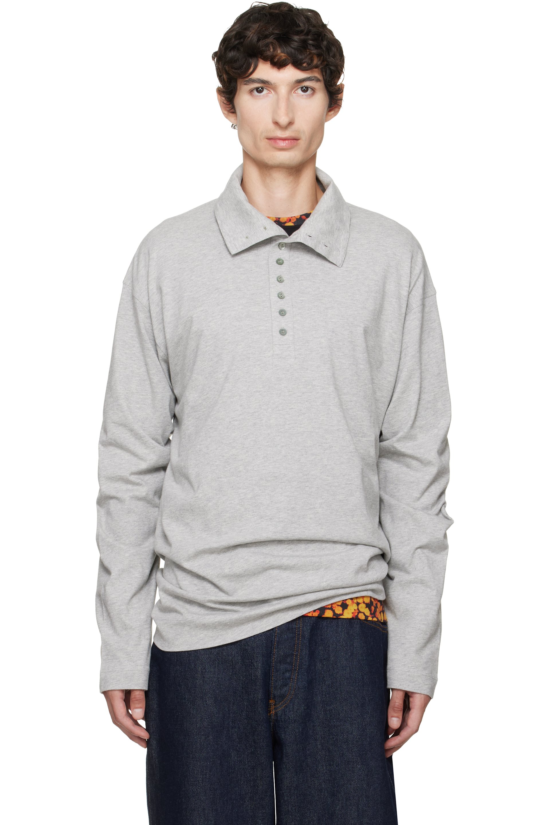 Dries Van Noten - Gray Cotton Polo