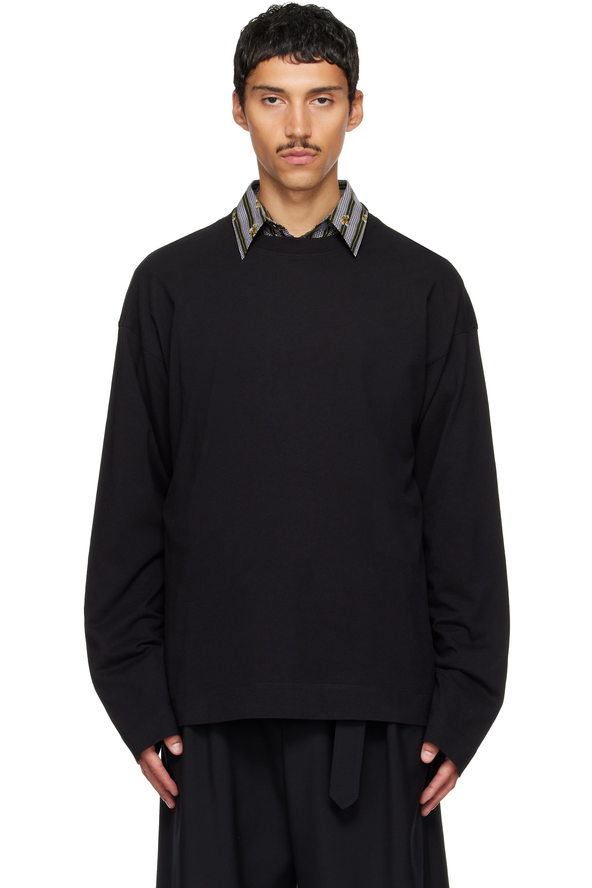 Dries Van Noten - Black Long Sleeve Cotton T-shirt
