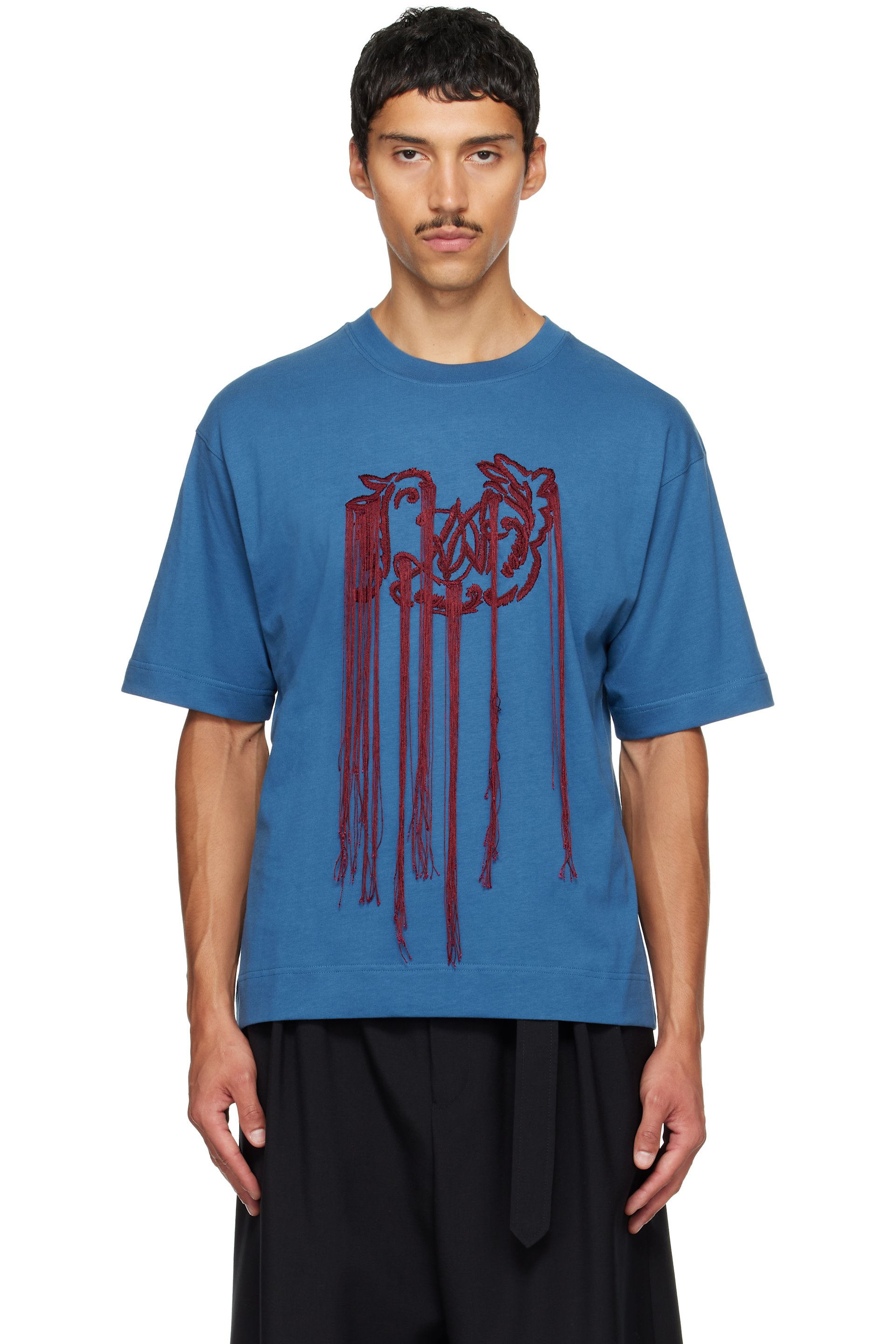 Dries Van Noten - Blue Embroidered T-shirt