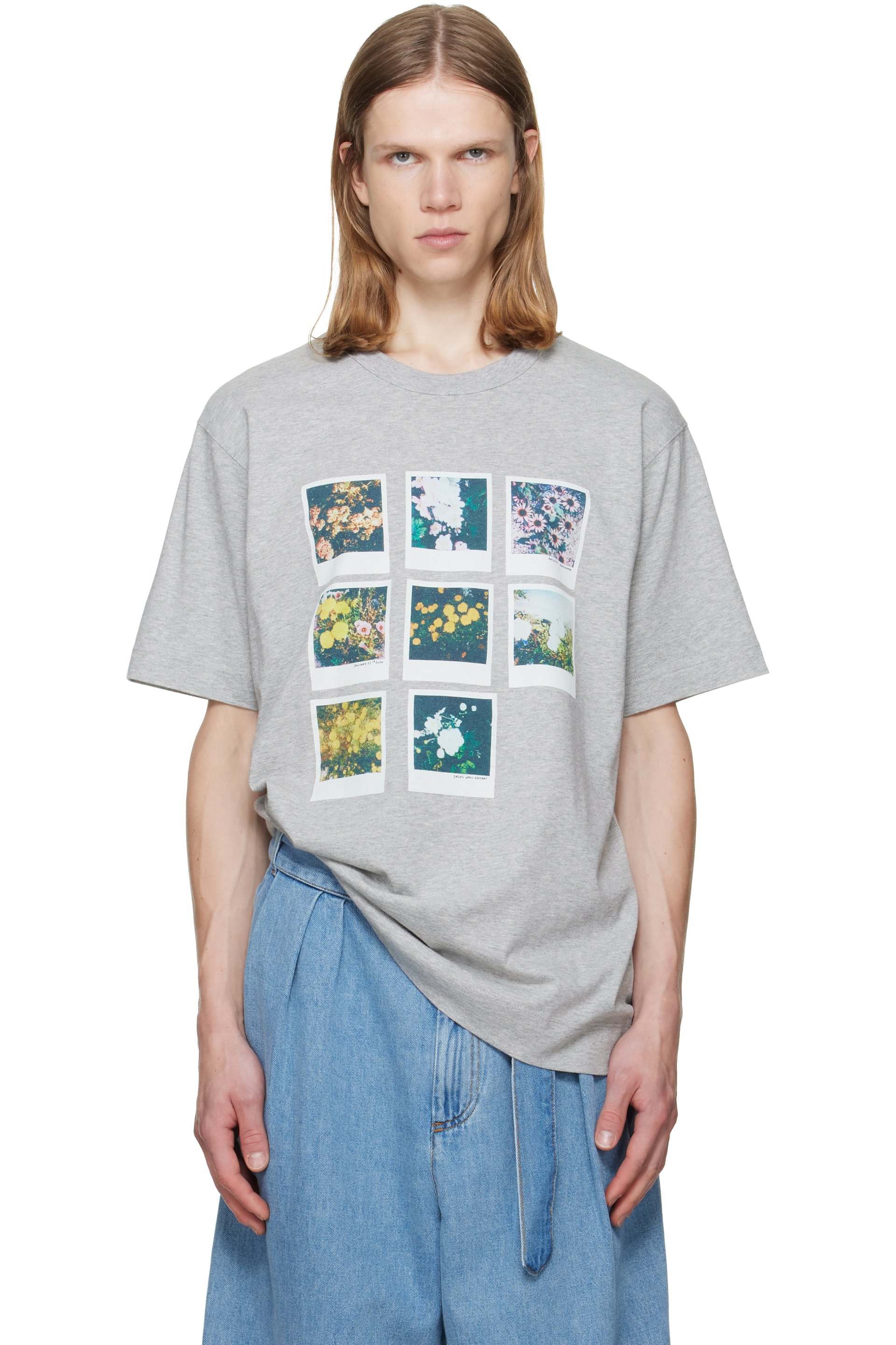 Dries Van Noten - T-shirt gris à images