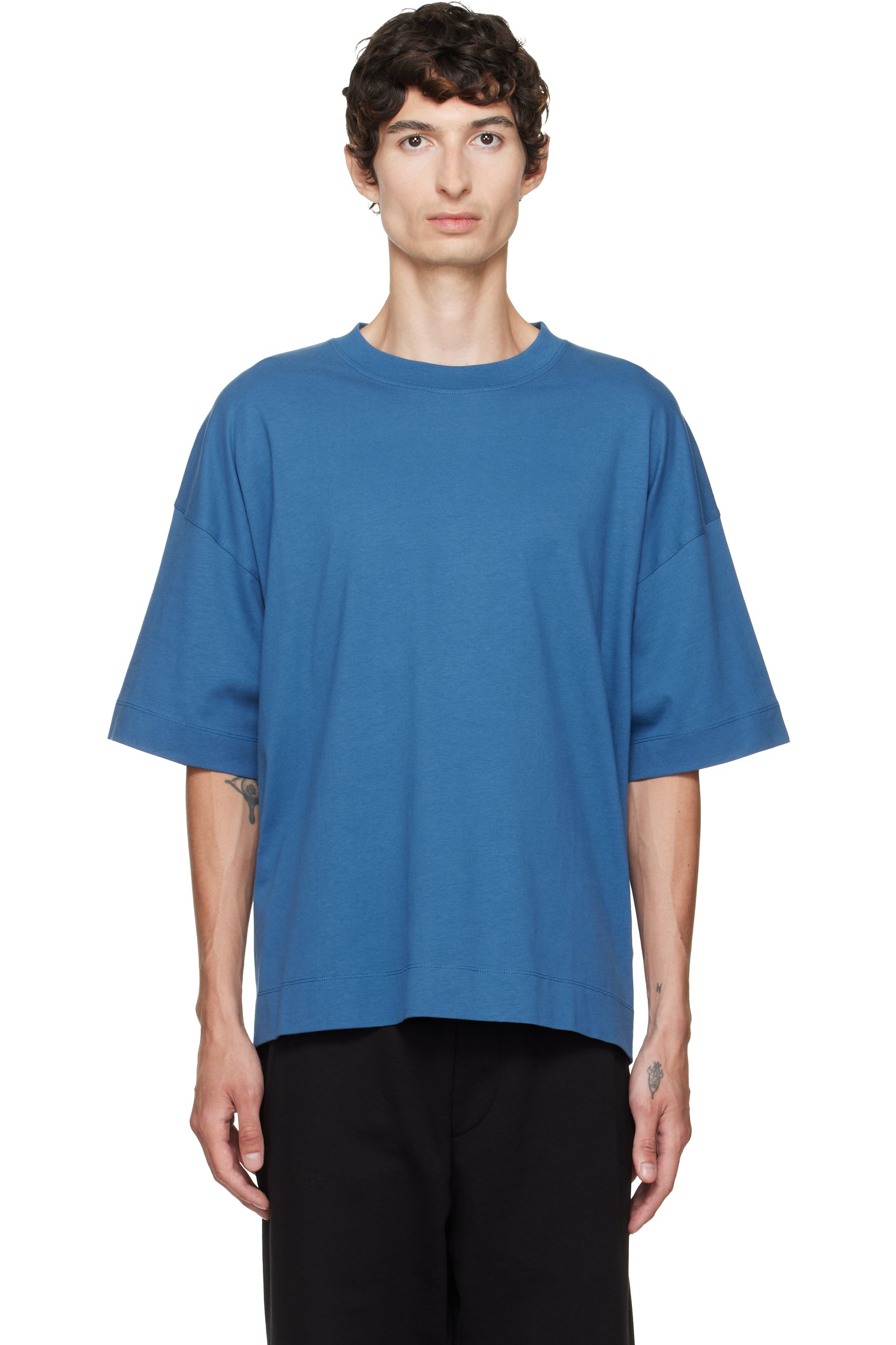 Dries Van Noten - Navy Dropped Shoulder T-shirt