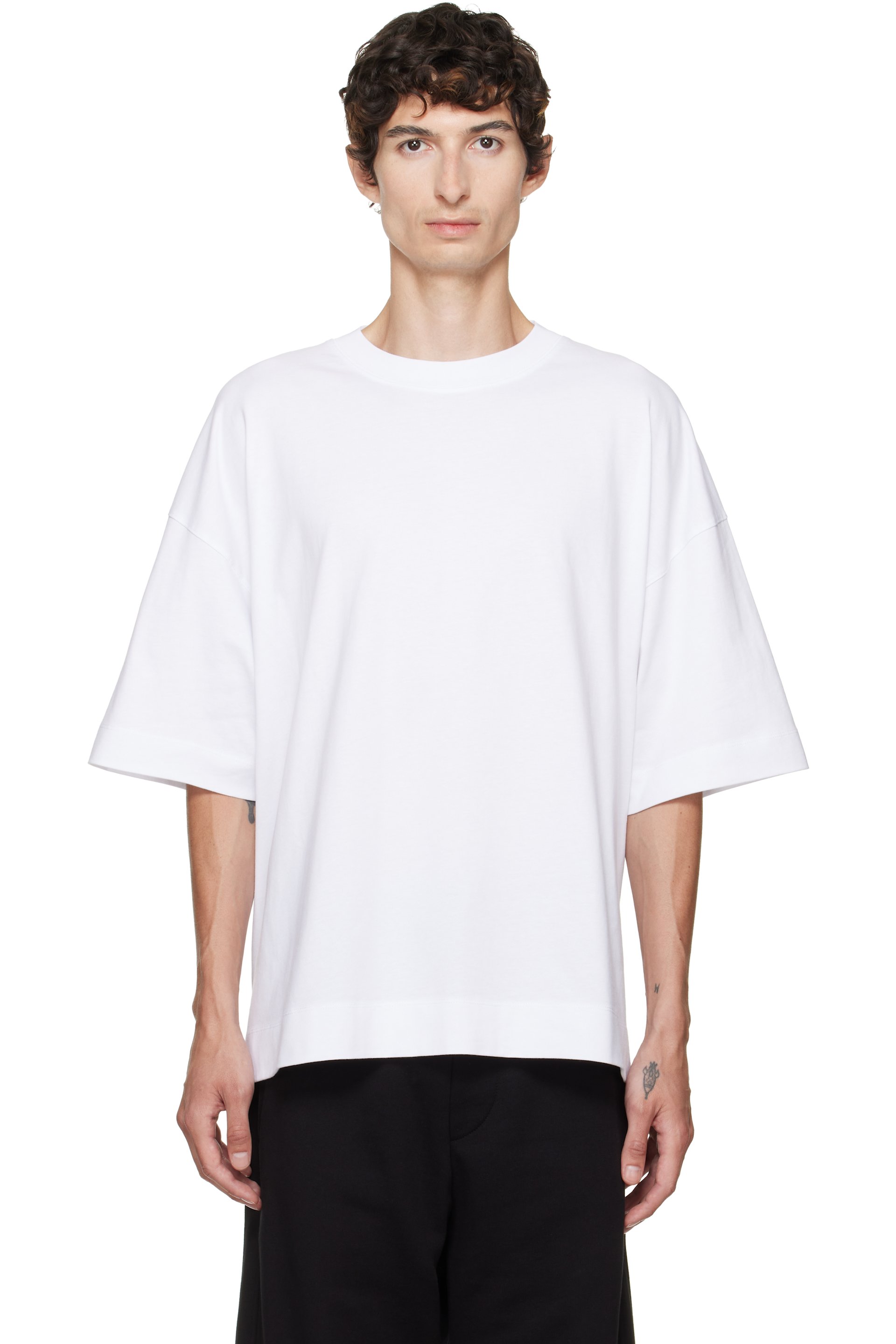 Dries Van Noten - White Dropped Shoulder T-shirt