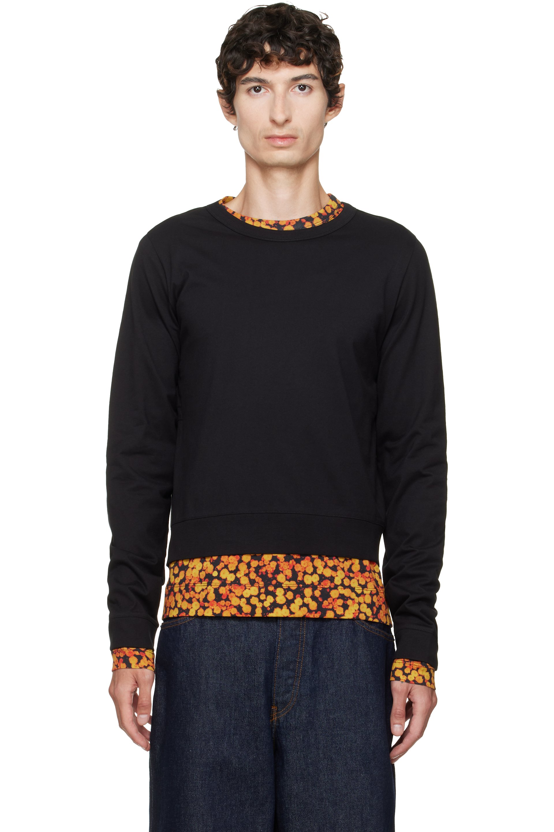 Dries Van Noten - Black & Orange Layered Cotton T-shirt