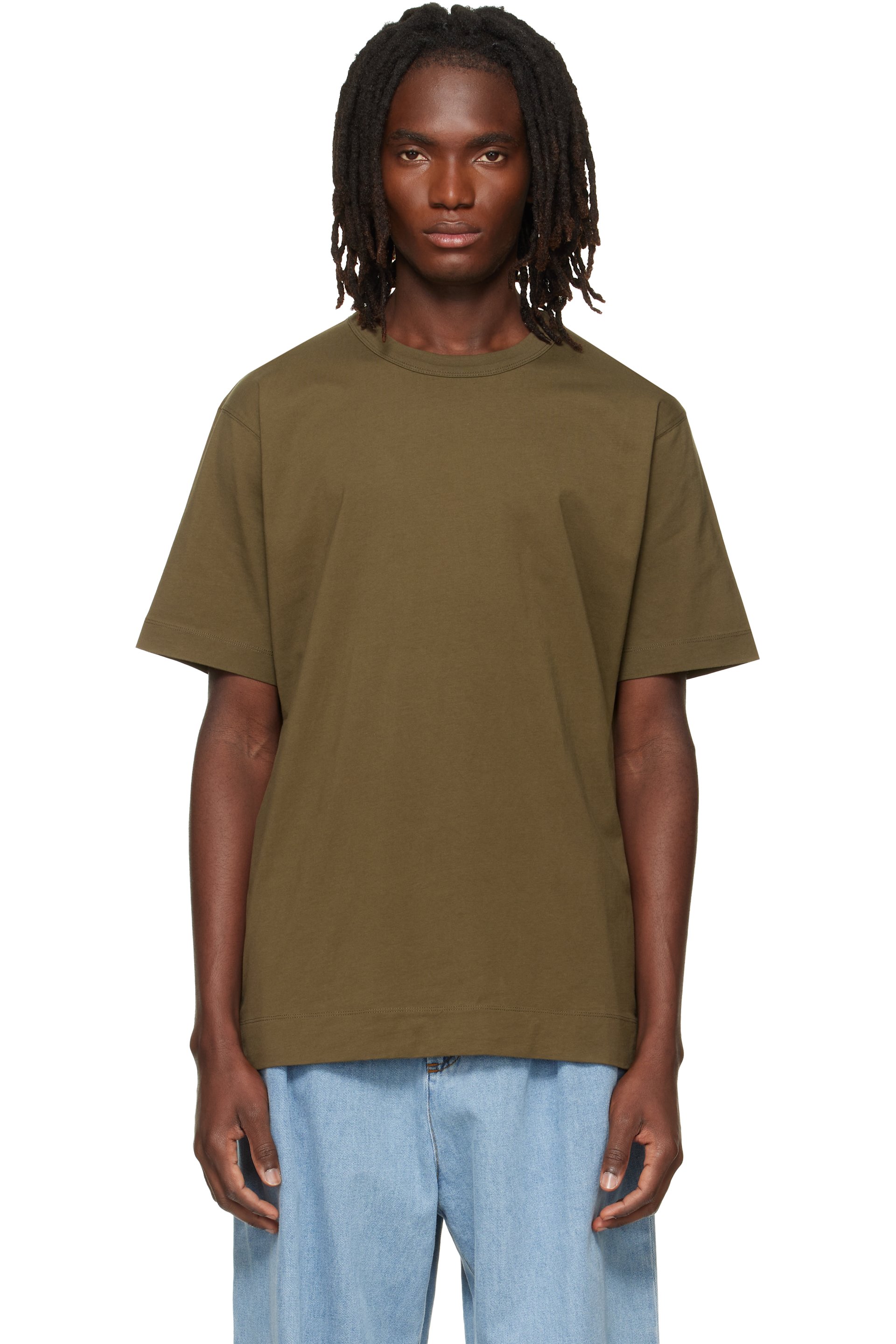 Dries Van Noten - Khaki Regular Fit Cotton T-shirt