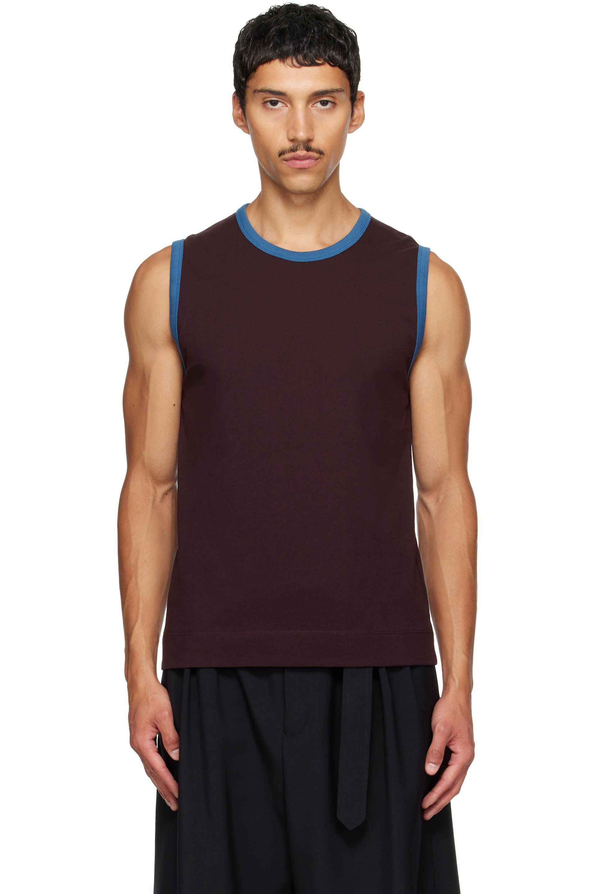 Dries Van Noten - Brugundy Cotton Tank Top