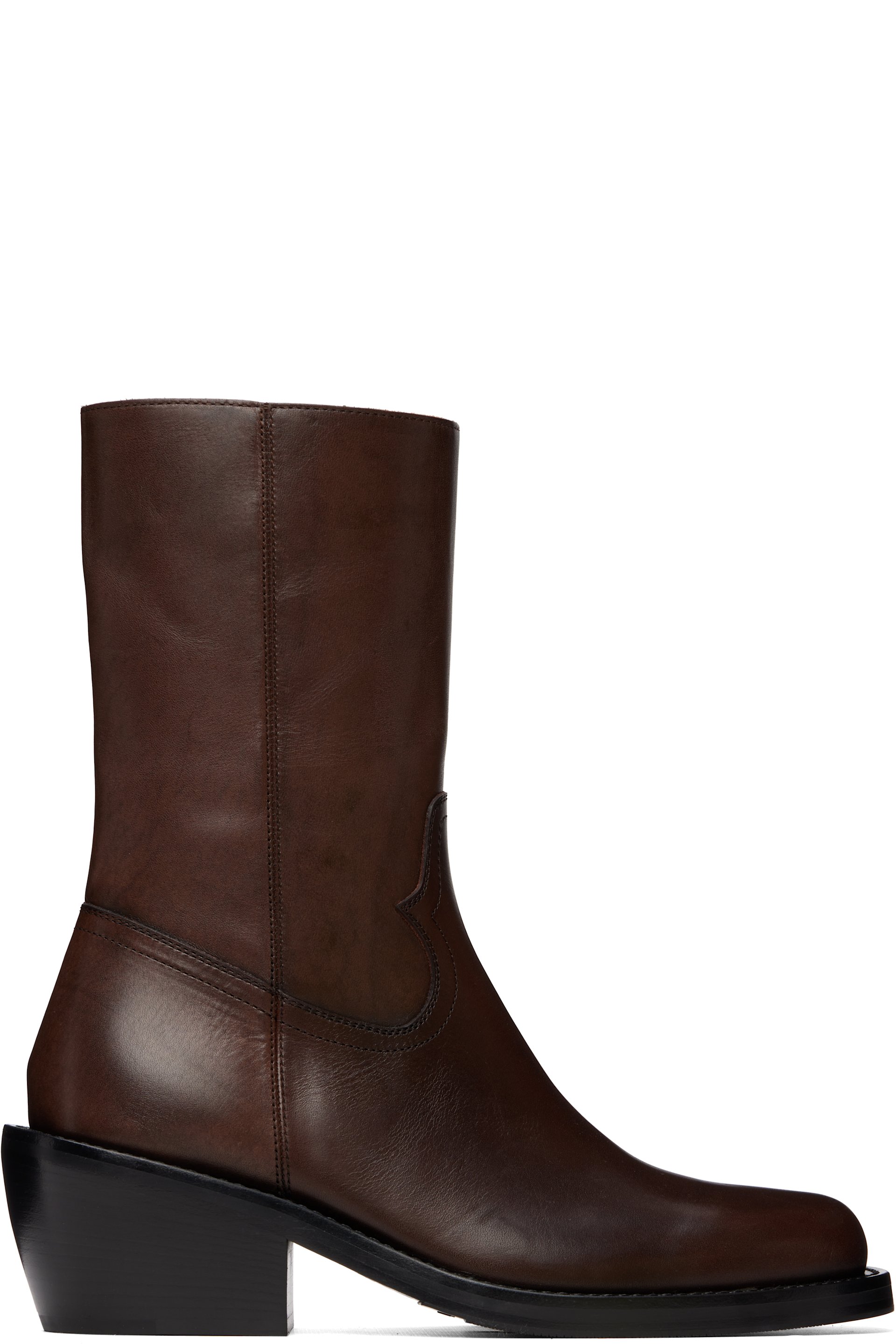 Dries Van Noten - Brown High Leather Boots