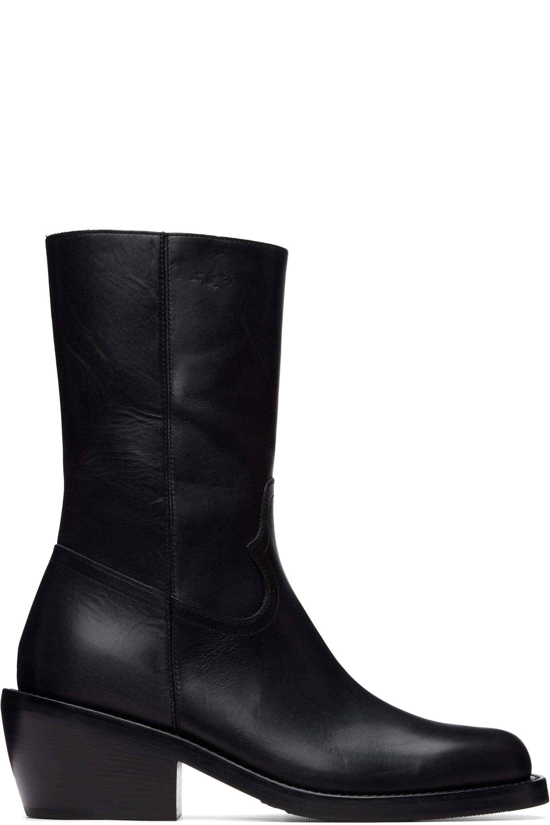 Dries Van Noten - Black High Leather Boots