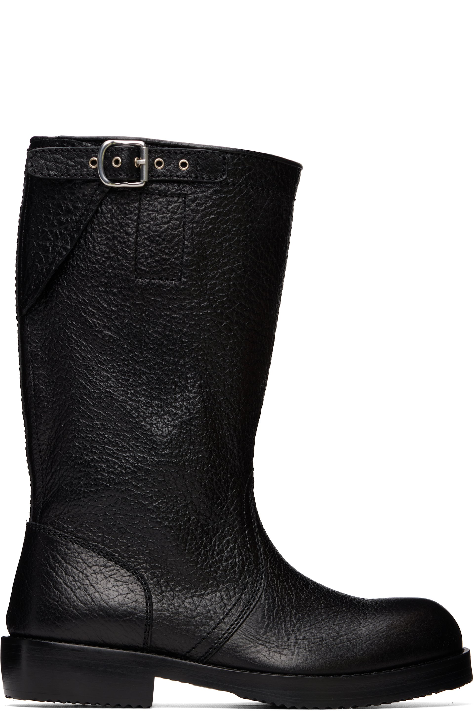 Dries Van Noten - Black Leather Biker Boots