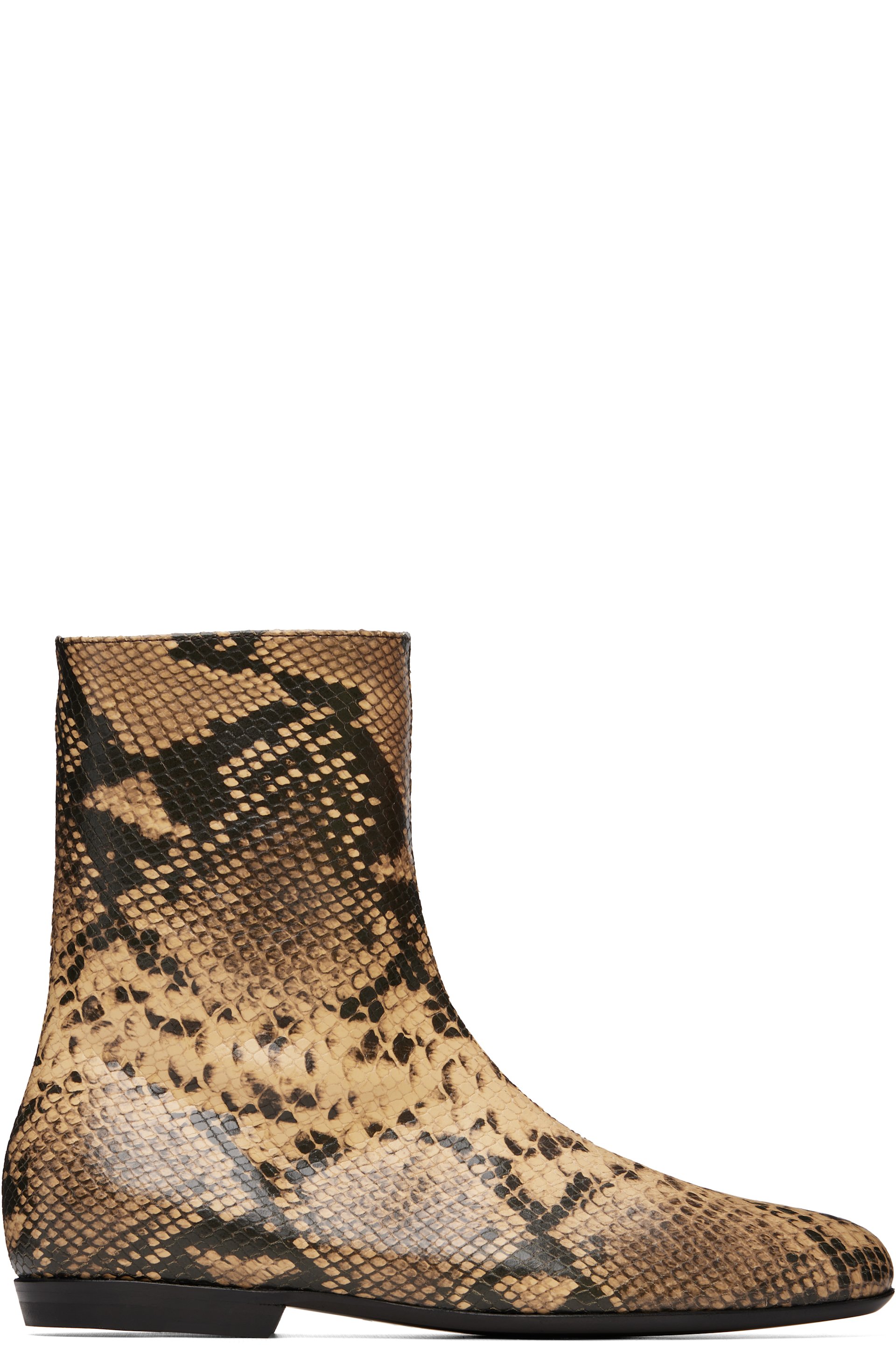 Dries Van Noten - Beige Leather Sock Boots